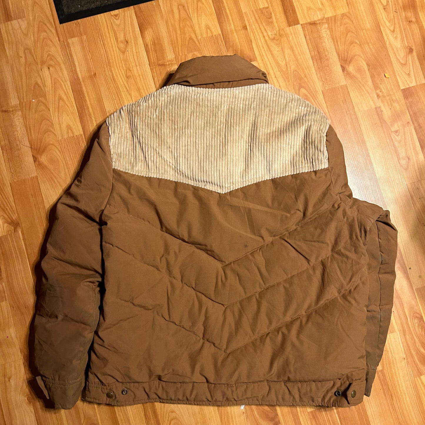 70/80’s William Barry Corduroy Puffer Jacket Coat - XLarge - 25” x 28”