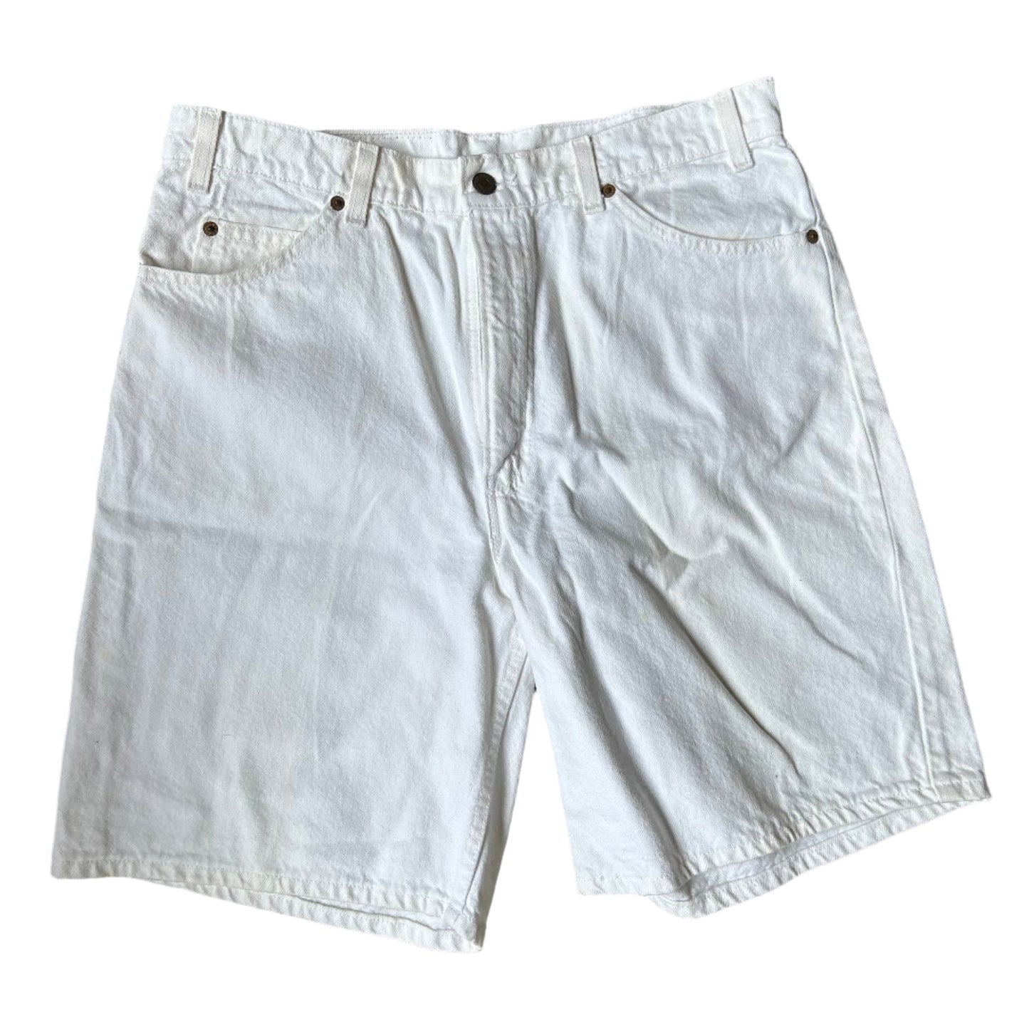 90's Levi's 550 Orange Tab Denim Shorts Jorts - 34” x 9”