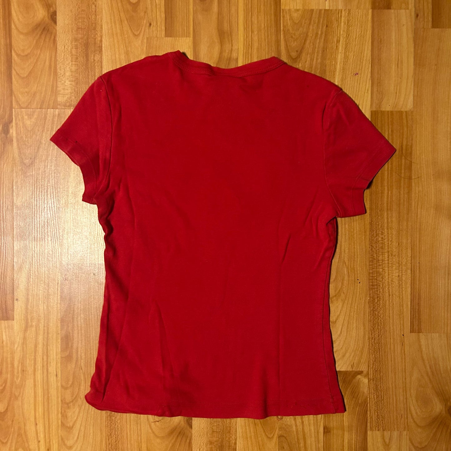 00’s Superman 2000 Warner Bros Baby Tee Red Logo DC Comics Tshirt - XSmall - 13” x 20”