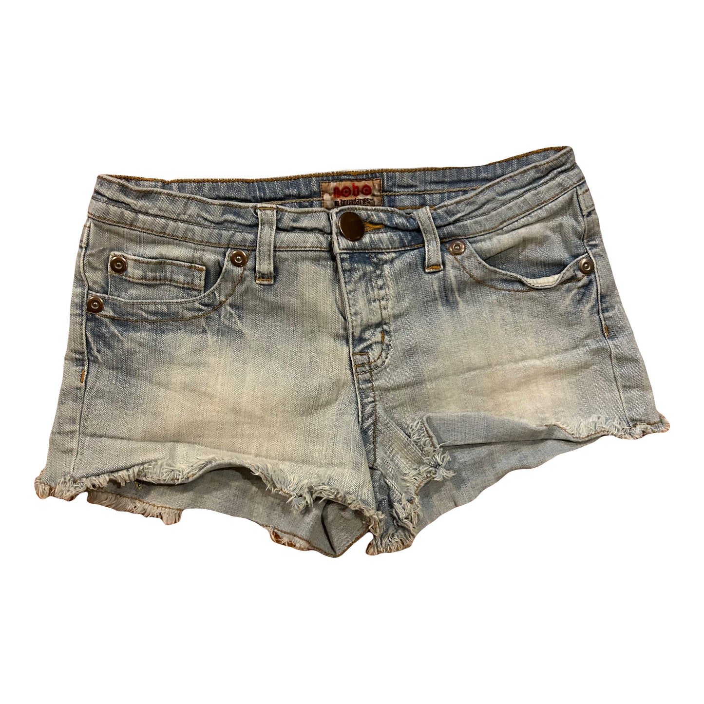 Nobo No Boundaries Butterfly Patch Denim Jean Shorts Jorts - Women’s 7 - 30” x 2.5”