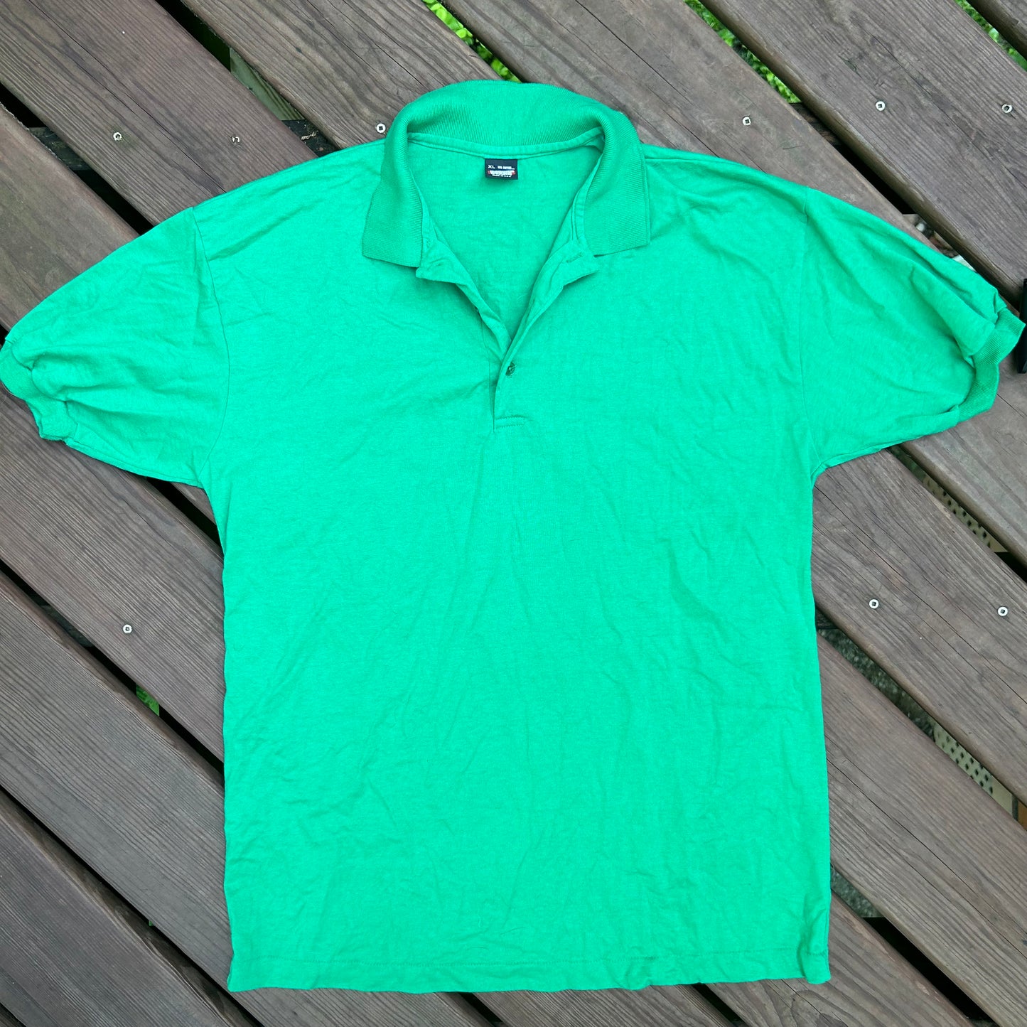 90’s FOTL Screen Stars Polo Green Blank Tshirt - Medium - 21” x 29”