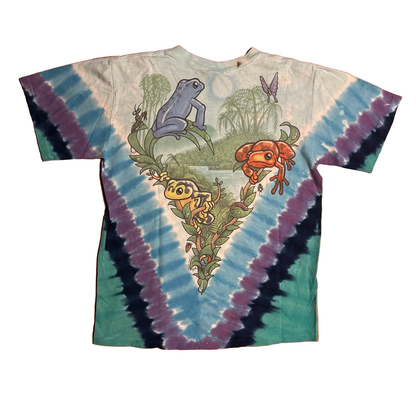 Rainforest Cafe Tie Dye Frog Tshirt - Small - 18.5” x 24.5”