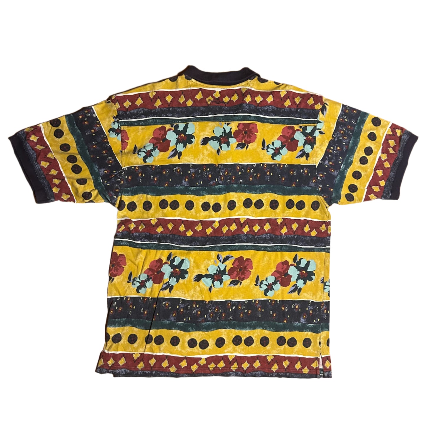 Tommy Bahama Cotton Floral Hawaiian Design Collared Short Sleeve Polo Shirt - XLarge - 24” x 31”