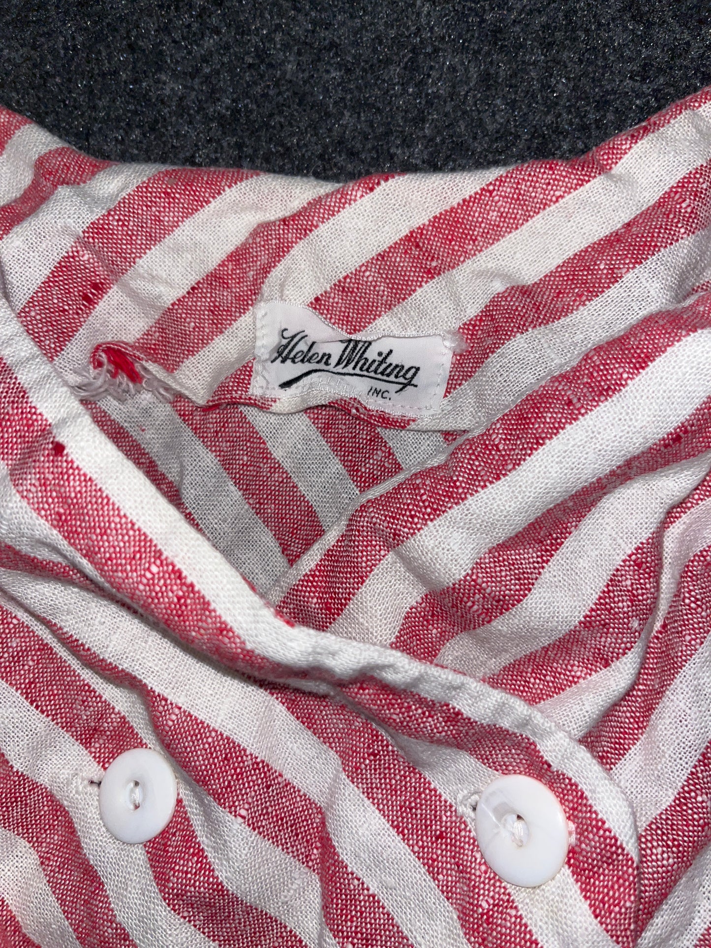 60/70's Helen Whiting Red Striped Dress - XSmall - 14" x 29.5"