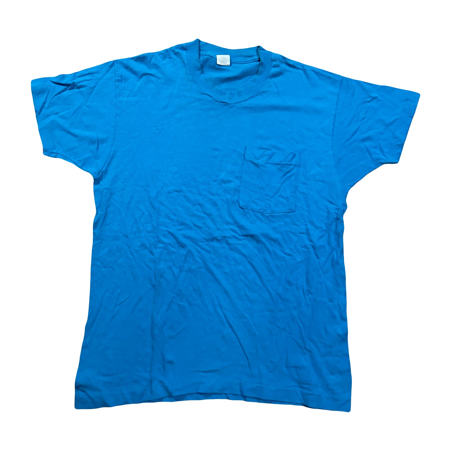 90’s FOTL Blue Blank Pocket Tshirt - Large - 22” x 29”