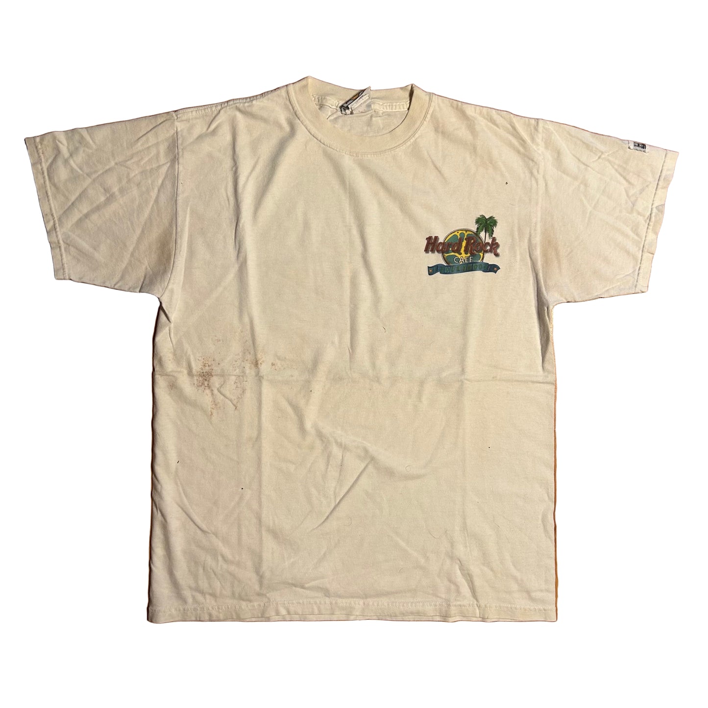 Hard Rock Cafe White Hollywood Tshirt - Medium - 21” x 27”