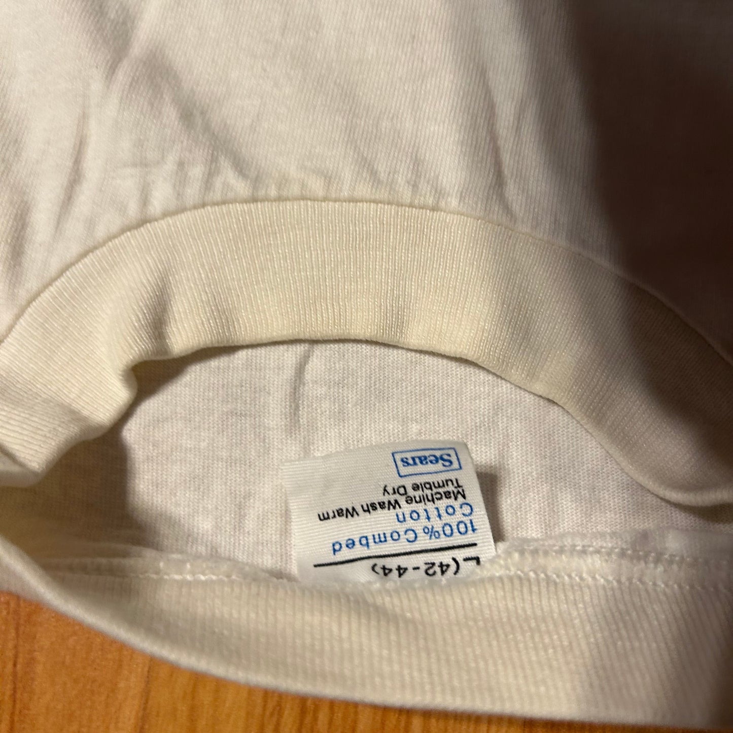 80/90’s Sears White Blank Cotton Tshirt - Small - 19” x 26”