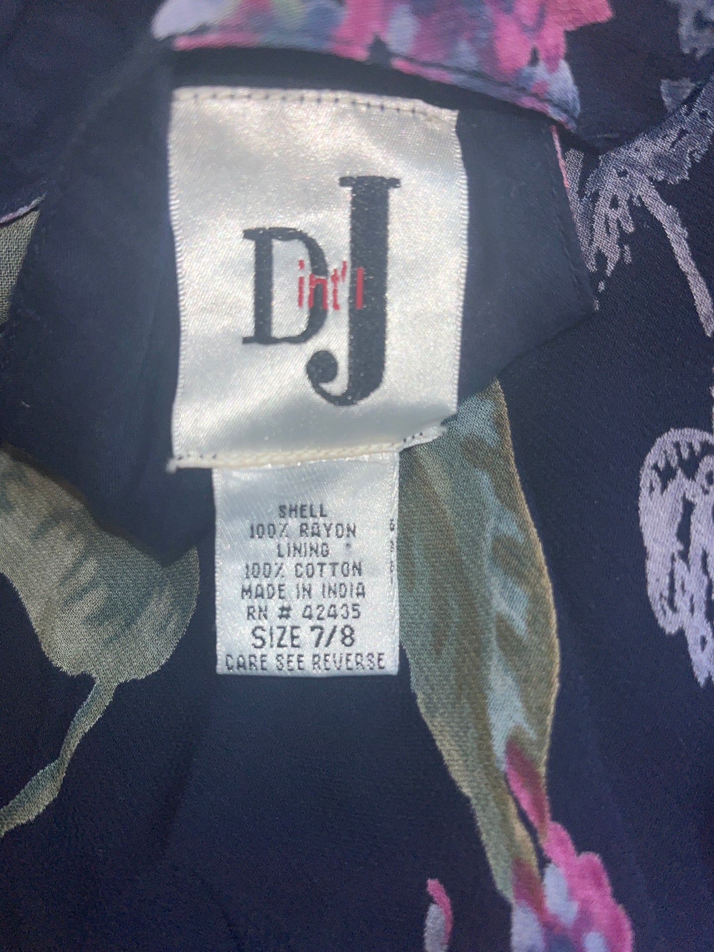 DJ Intl Rayon Flower Dress - XSmall - 15" x 46.5"