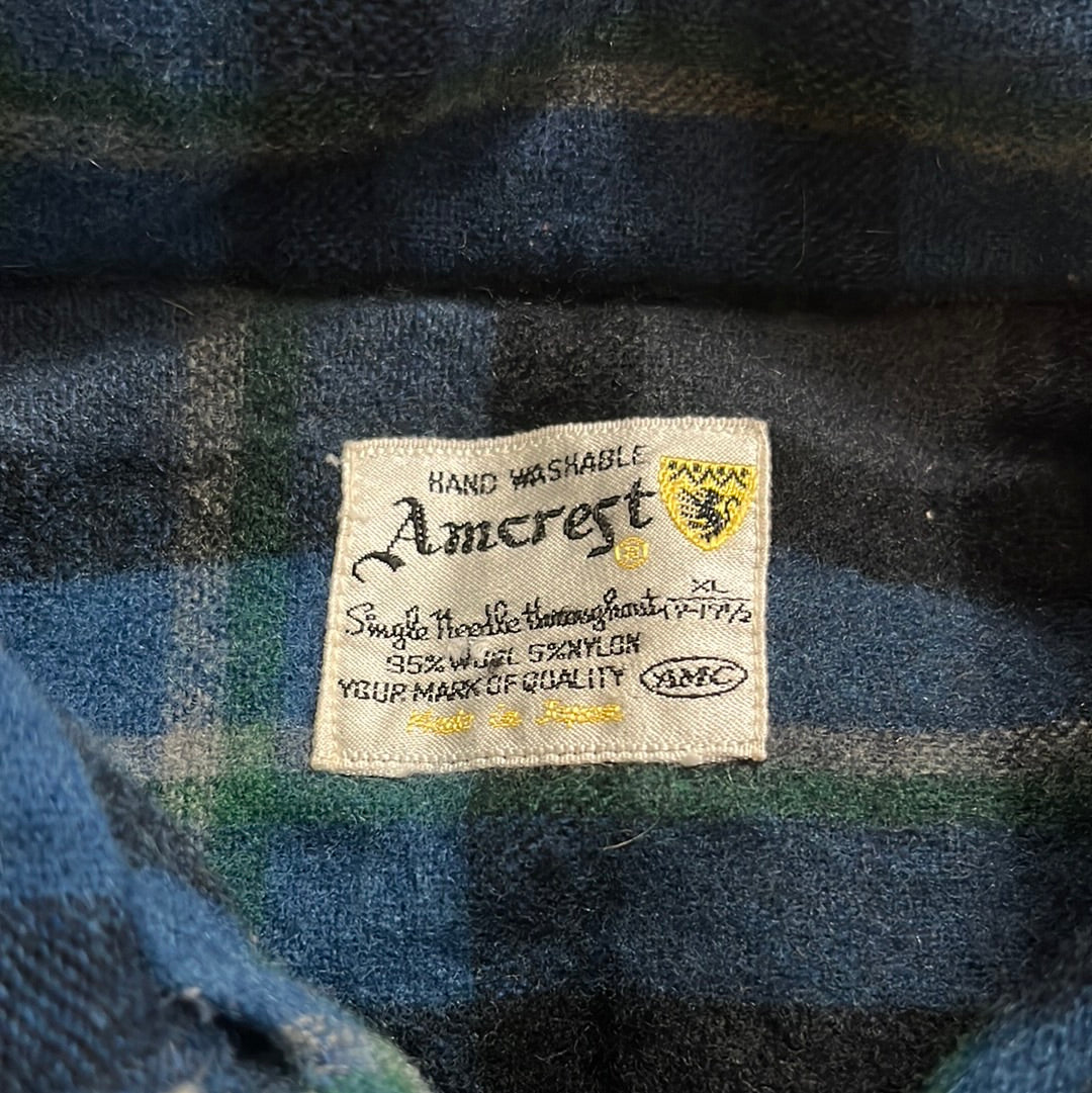 70/80's Amcrest Wool Flannel - XLarge - 24” x 25.5”