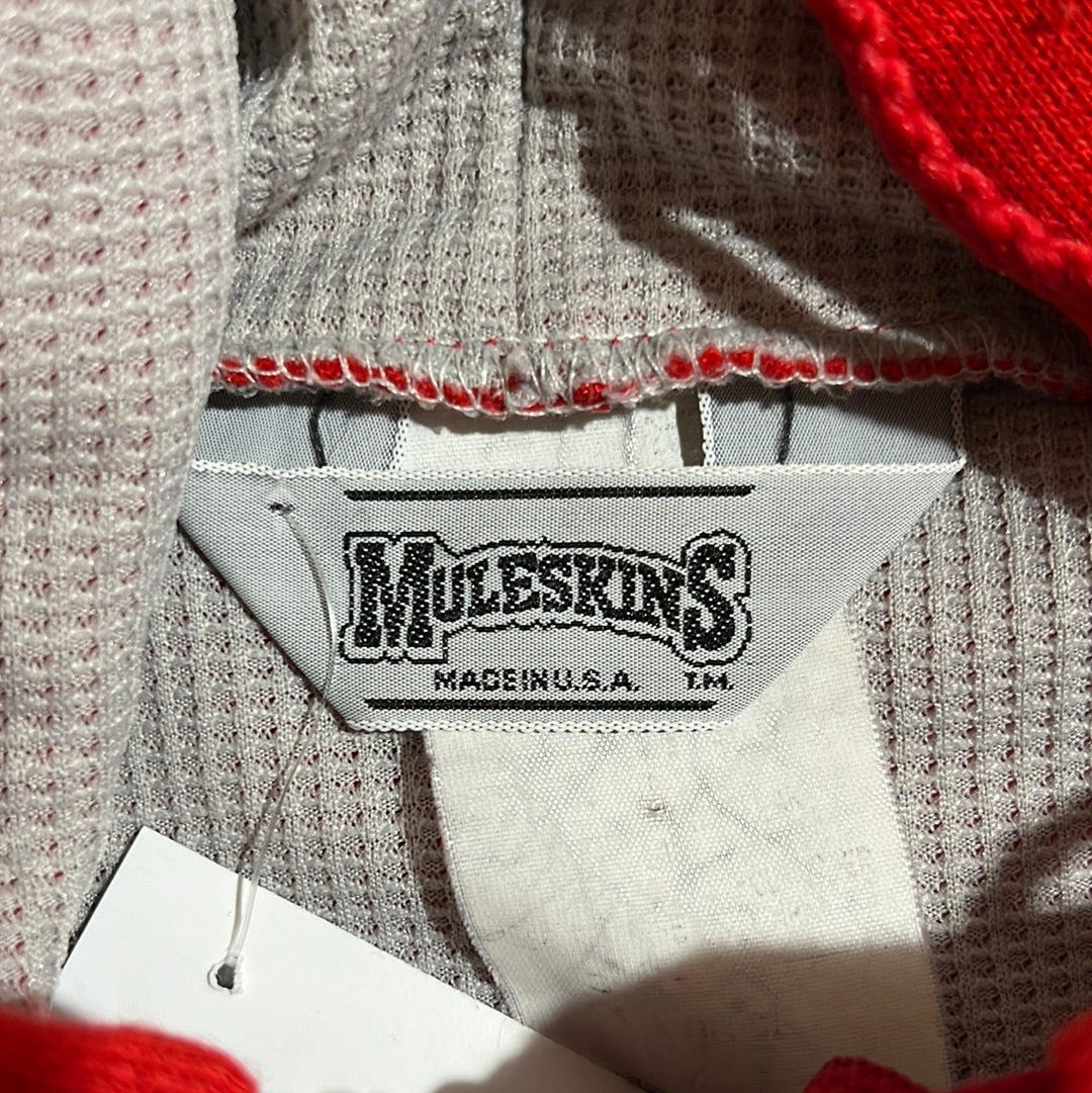 AAAAA 80’s Muleskins Boxy Thermal Zip Up Hoodie Sweatshirt - XLarge - 25.5” x 27.5”