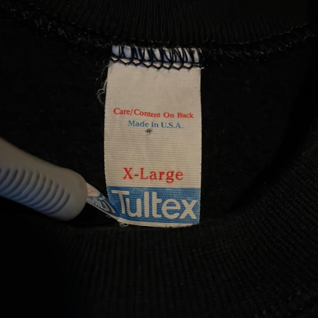 80’s Tultex Blank Black Crewneck Sweatshirt - Medium - 21.5” x 24.5