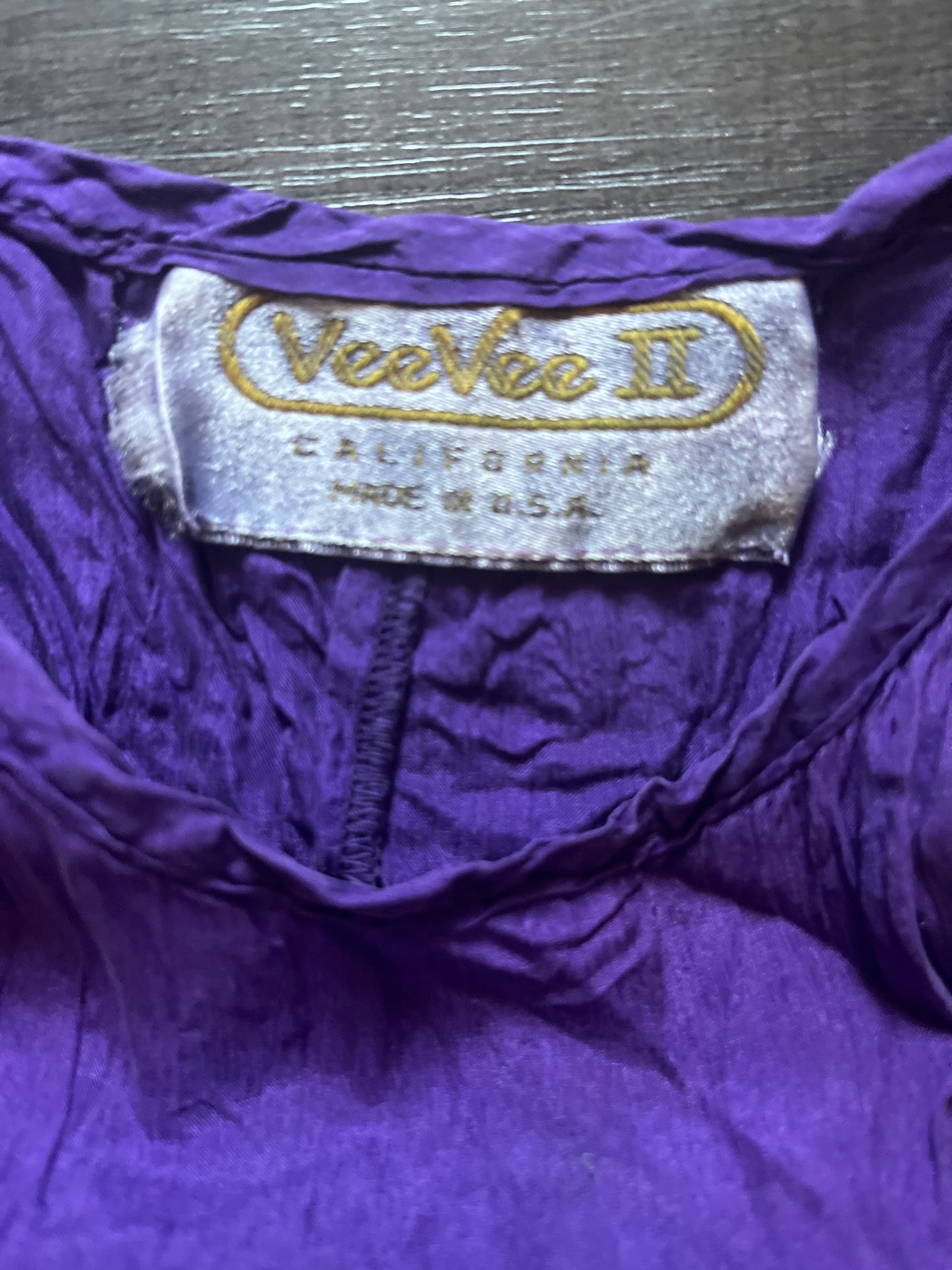 80/90's Vee Vee II Purple Dress - Small - 19" x 43"