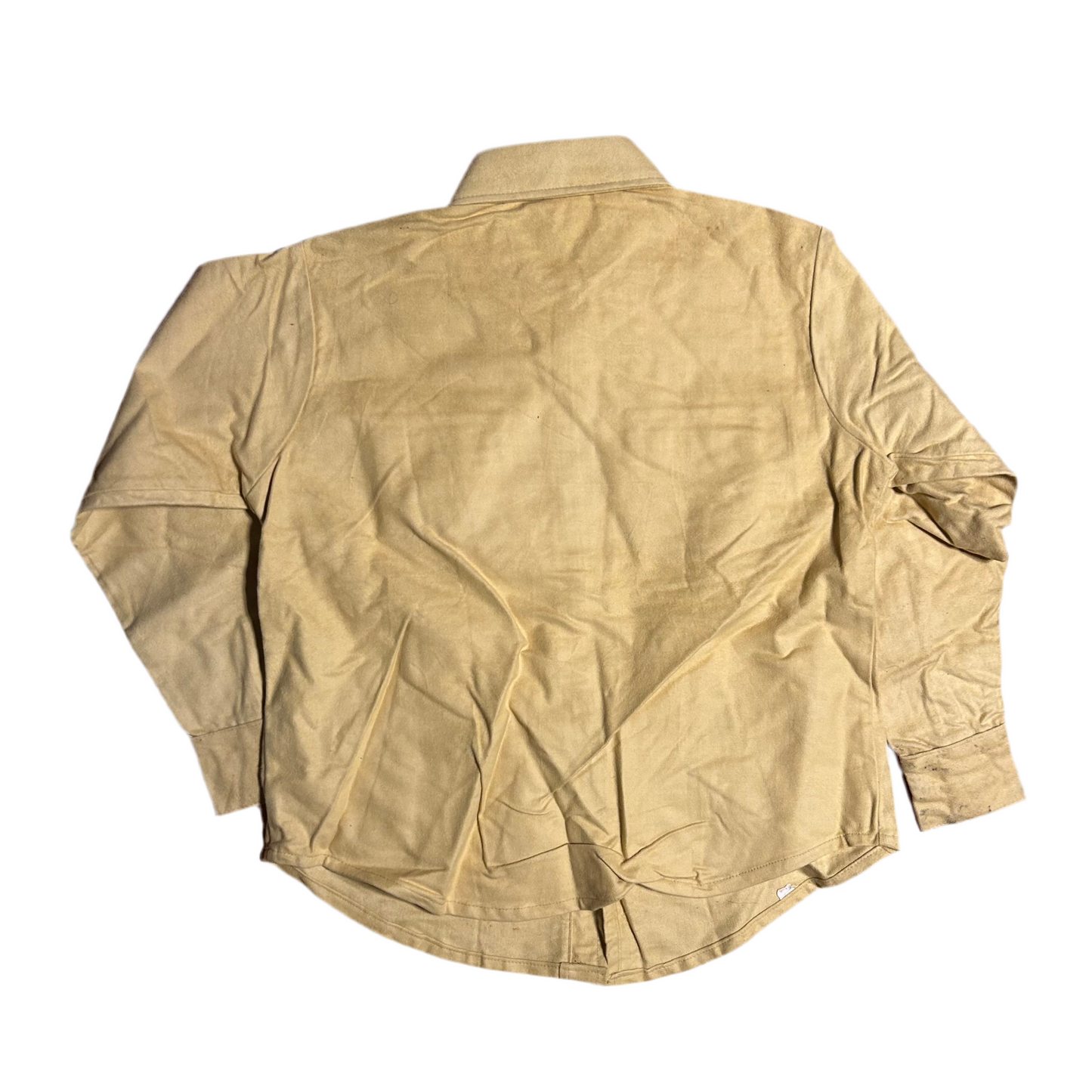 70's Frostproof Sanforized Cotton Yellow Button Up Down Overshirt Shirt - Large - 22” x 27”