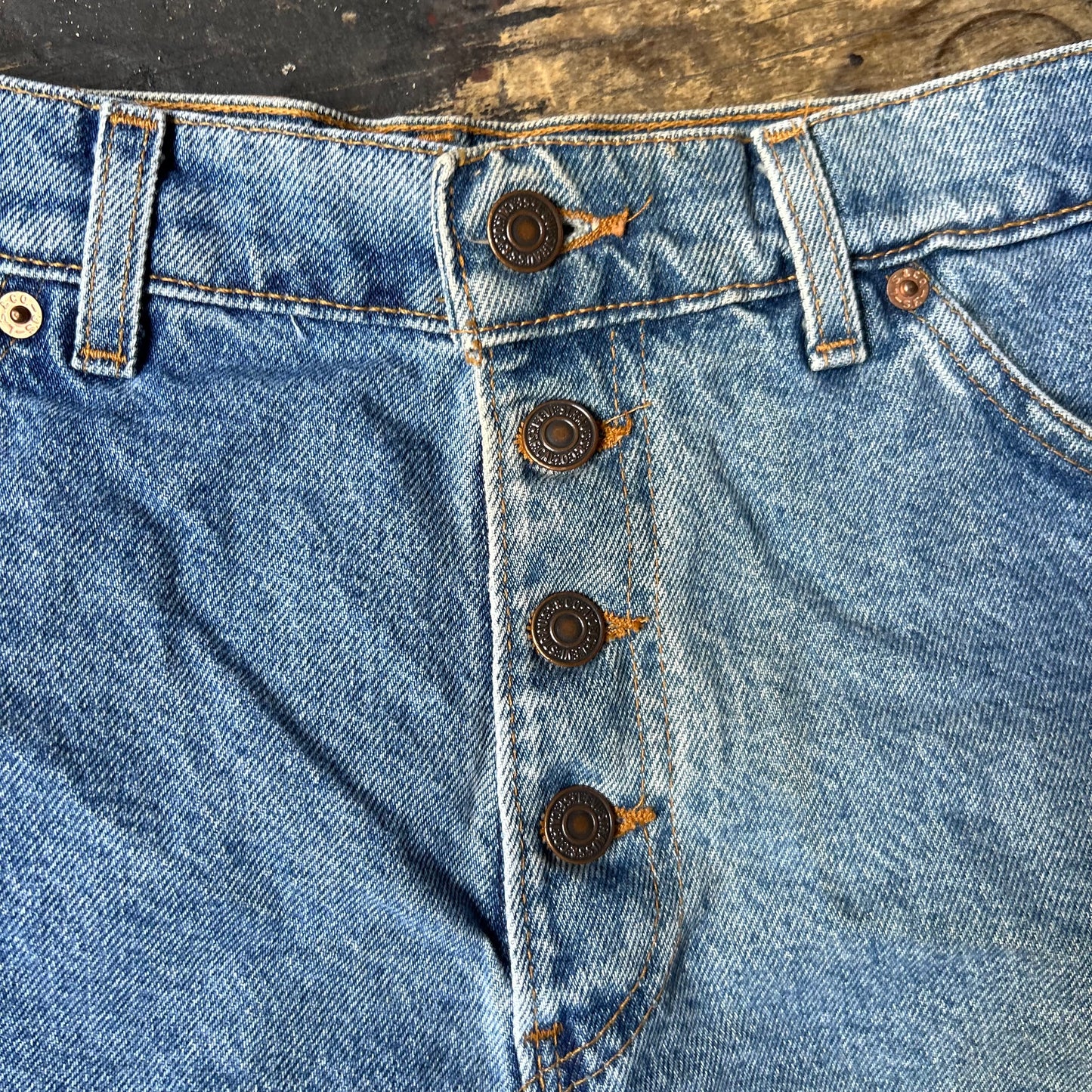 90's Levi's 950 White Tab Button Denim Shorts Jorts - 30” x 3”