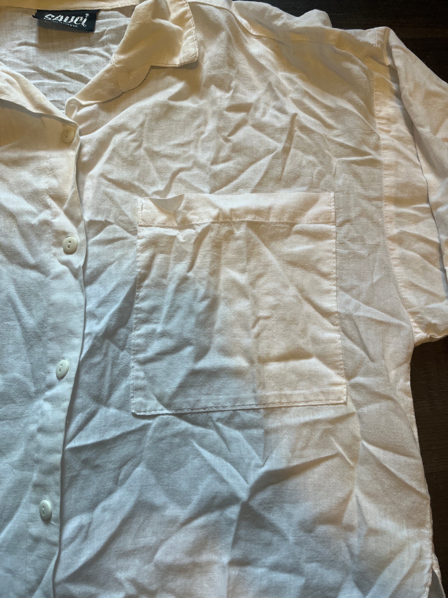 90's Sauci Button Up Shirt - Medium - 20" x 29"