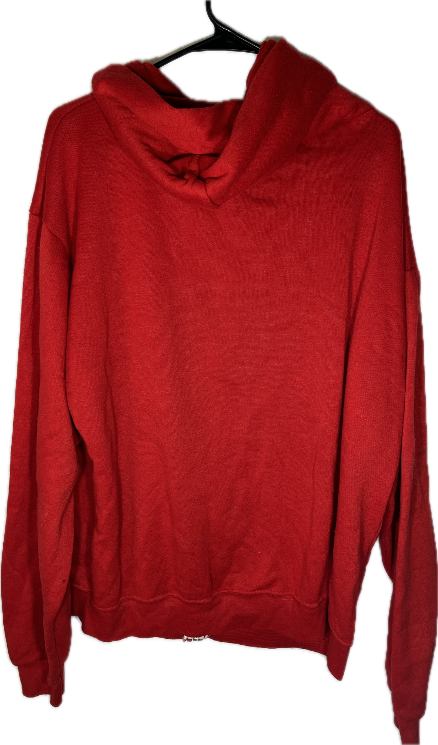 AAAA 80’s Blank Red Zip Up Hoodie Sweatshirt - XLarge - 25” x 27.5”