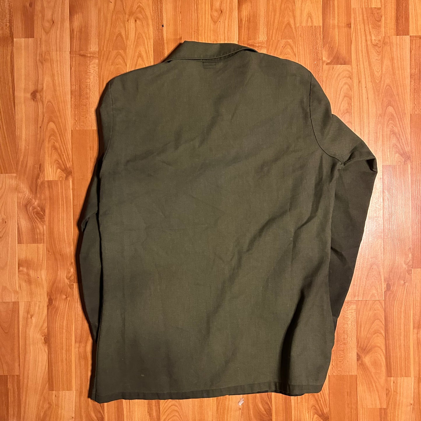 80's Military 1987 Durapress Utility Cotton Polyester Button Up Down Shirt - Large - 22” x 31”