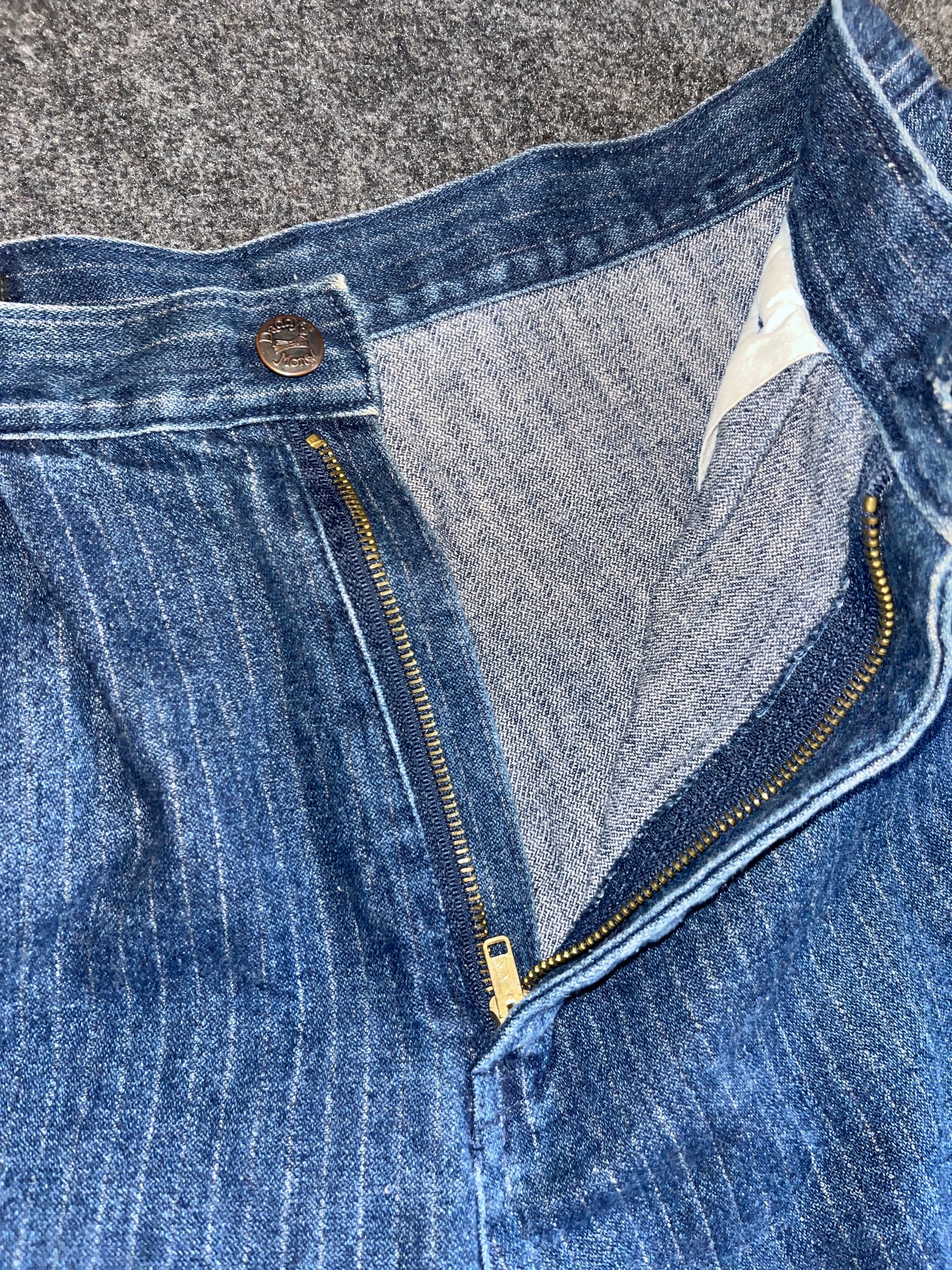 Daddy's Money Denim Striped Cotton Pants - 26" x 28"