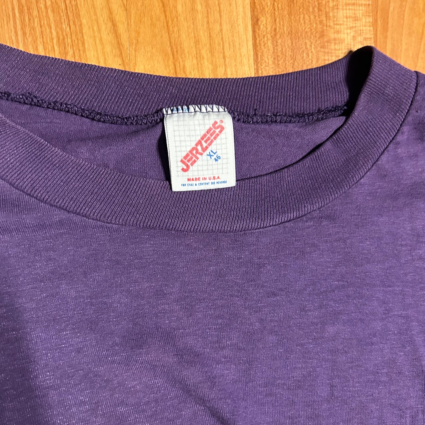 90’s Jerzees Thin Blank Purple Boxy Cropped Tshirt - Medium - 21” x 25”