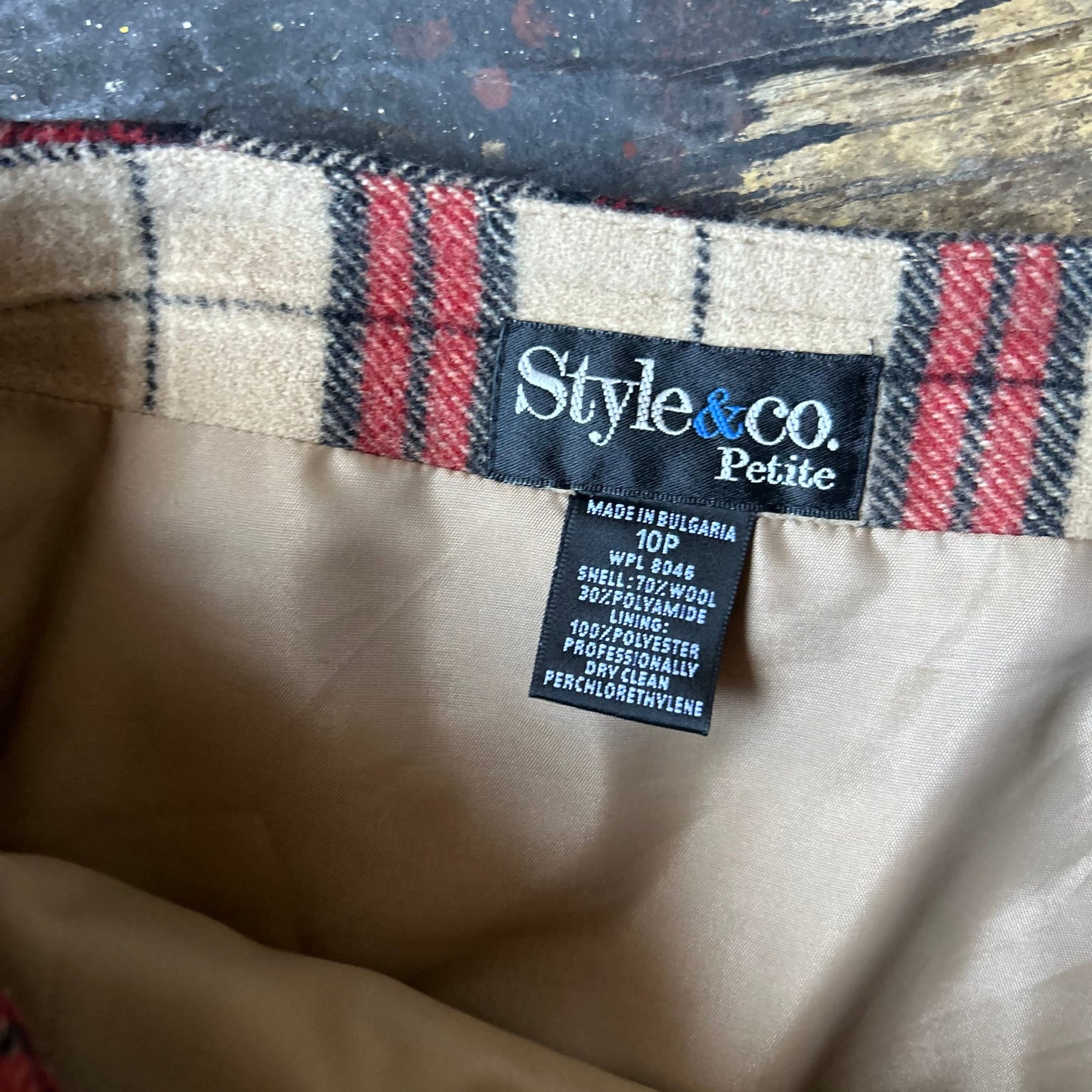 Style and Co Petite Plaid Skirt - 30” x 19.5”