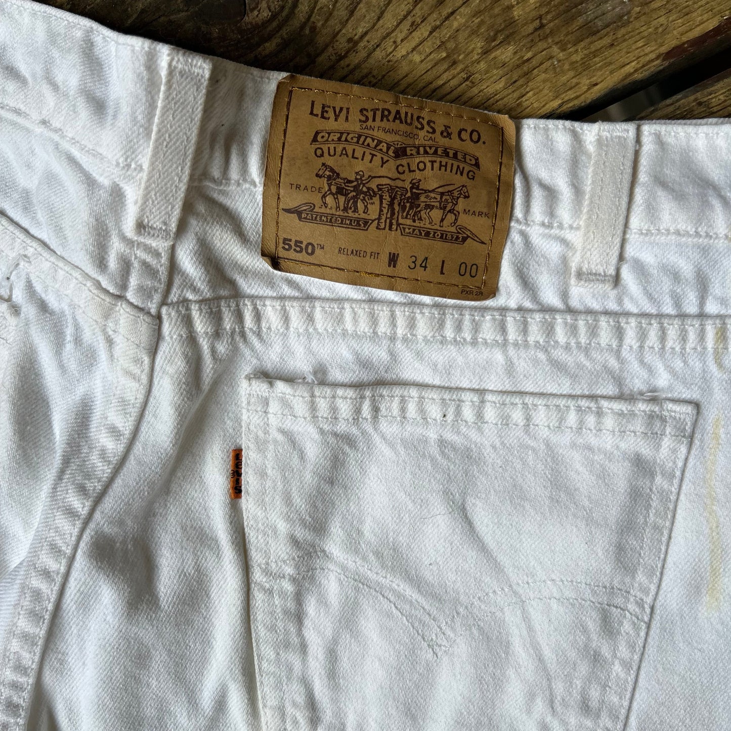 90's Levi's 550 Orange Tab Denim Shorts Jorts - 34” x 9”