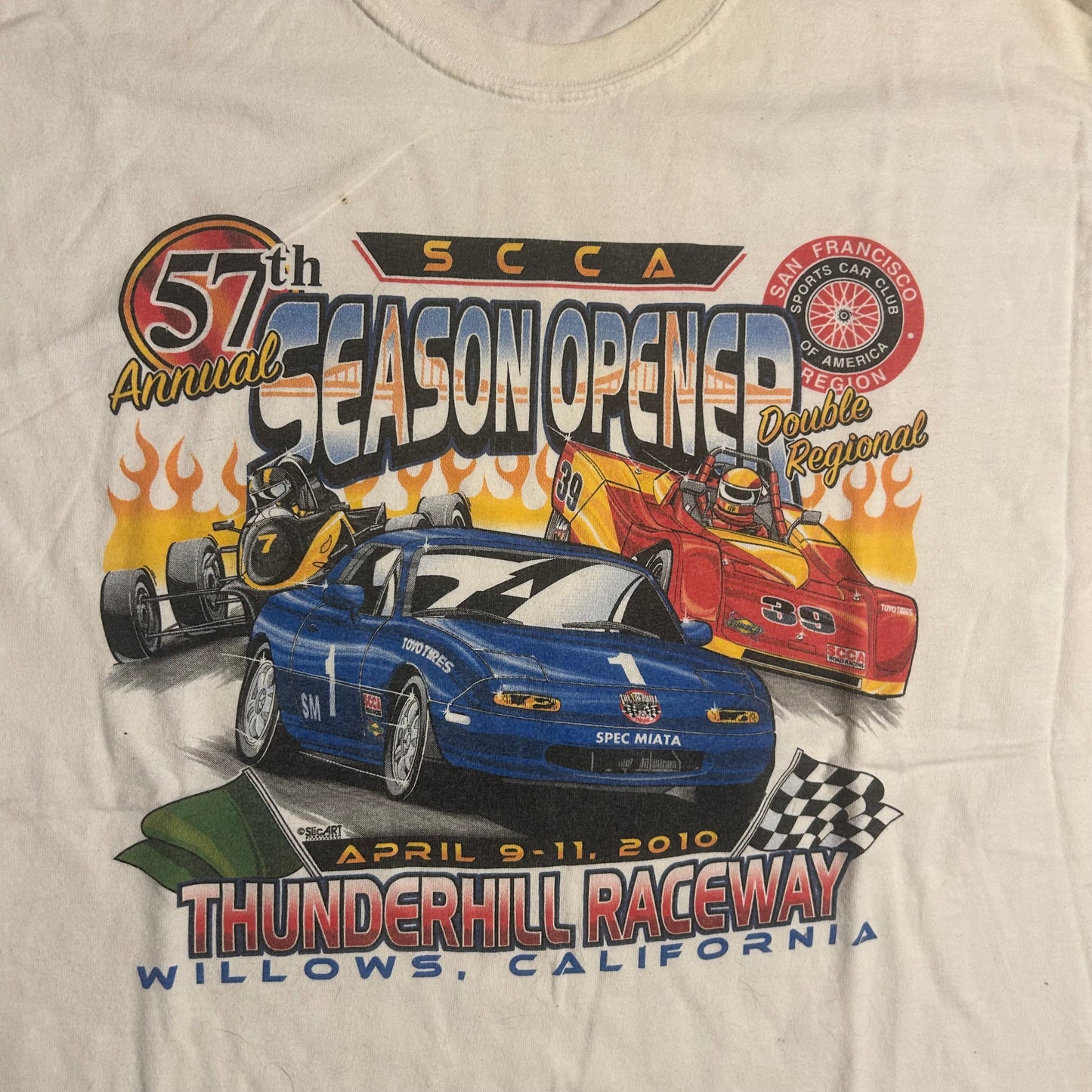 2010 San Francisco Sports Car Club Thunderhill Raceway SCCA California Tshirt - Medium - 21” x 27.5”