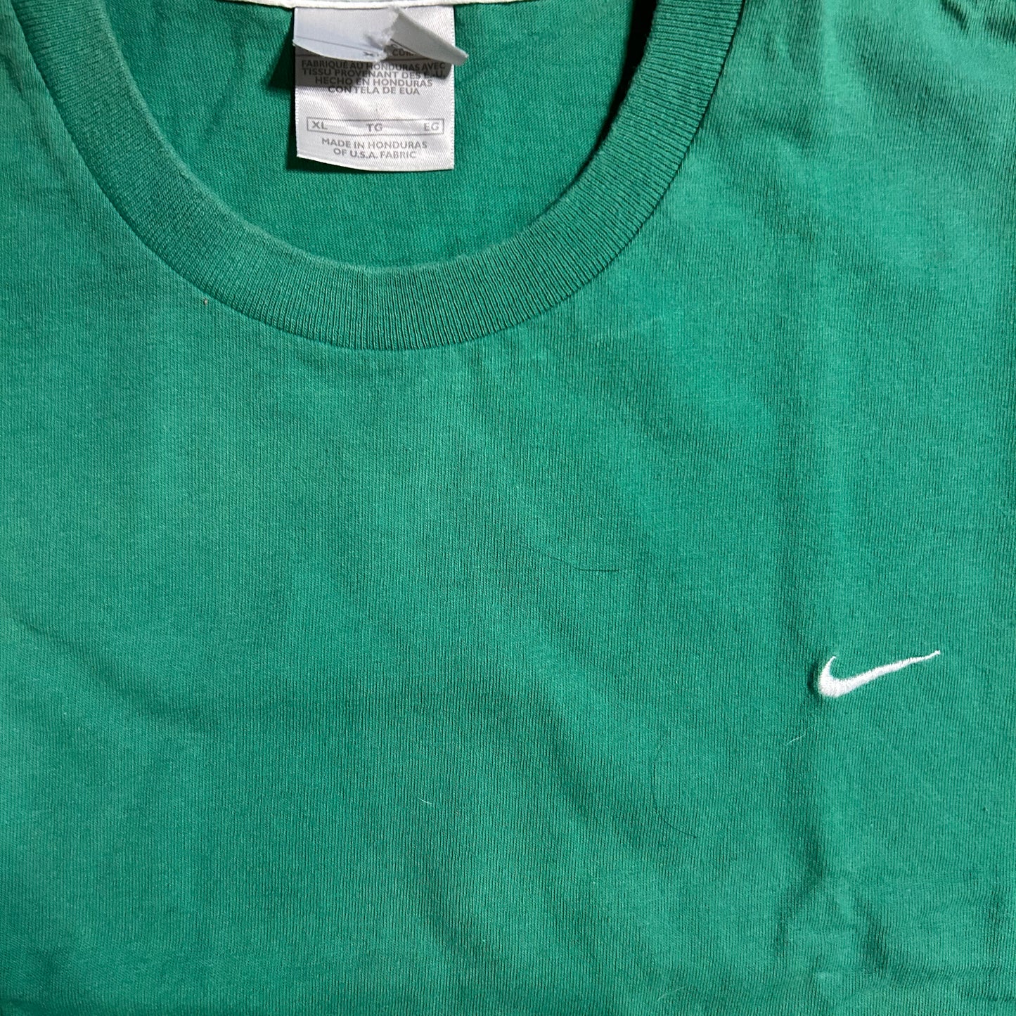00’s Nike Mini Swoosh Green Tshirt - XLarge - 25” x 28.5”