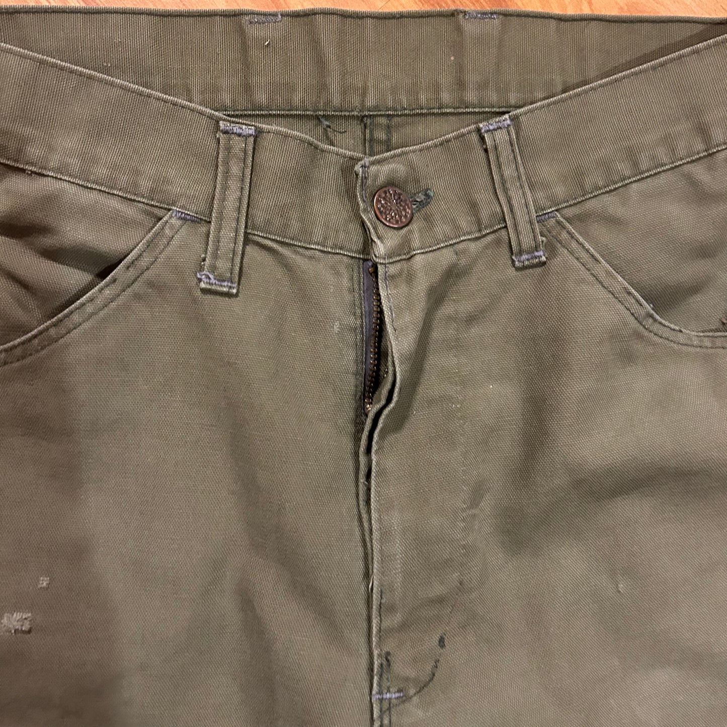 80’s Green Denim Chino Pants Jeans - 30” x 27”