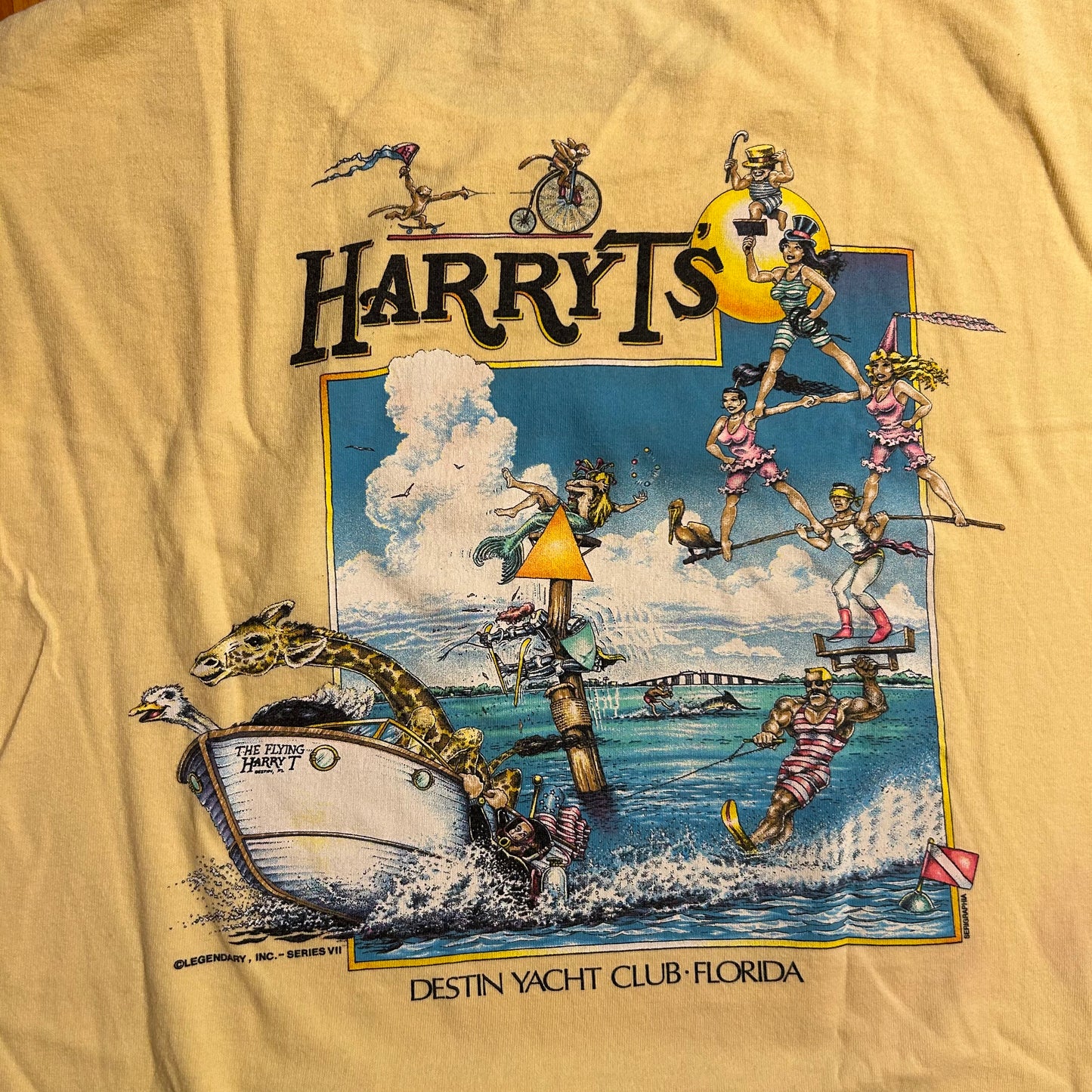 90’s Anvil Harry T’s Race of the Long Necks Legendary Inc Series VII Serigraphia Florida Yacht Club Tshirt - XLarge - 25” x 30”