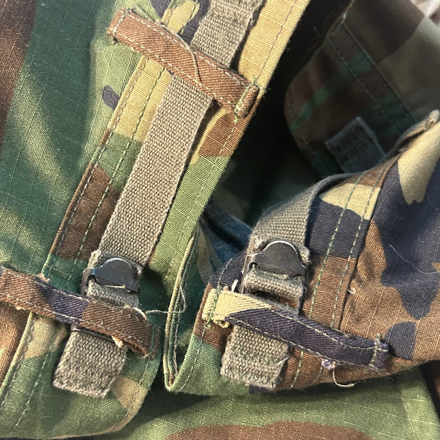 Camouflage Cargo Combat Nylon Ripstop Trousers Woodland Camo Pants - Adjustable Small Short - 27”-31” x 30”