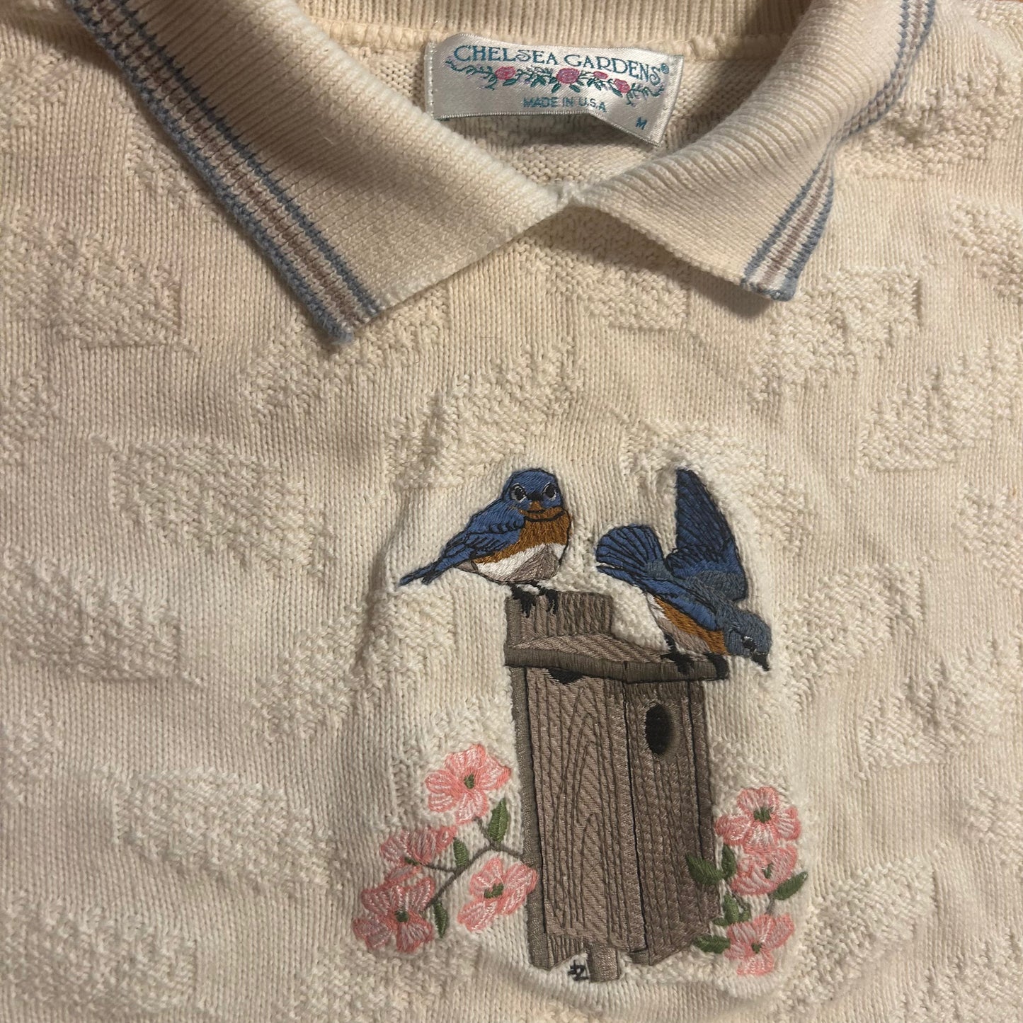 Chelsea Gardens Short Sleeve Collared Sweater - Large - 23” x 24”