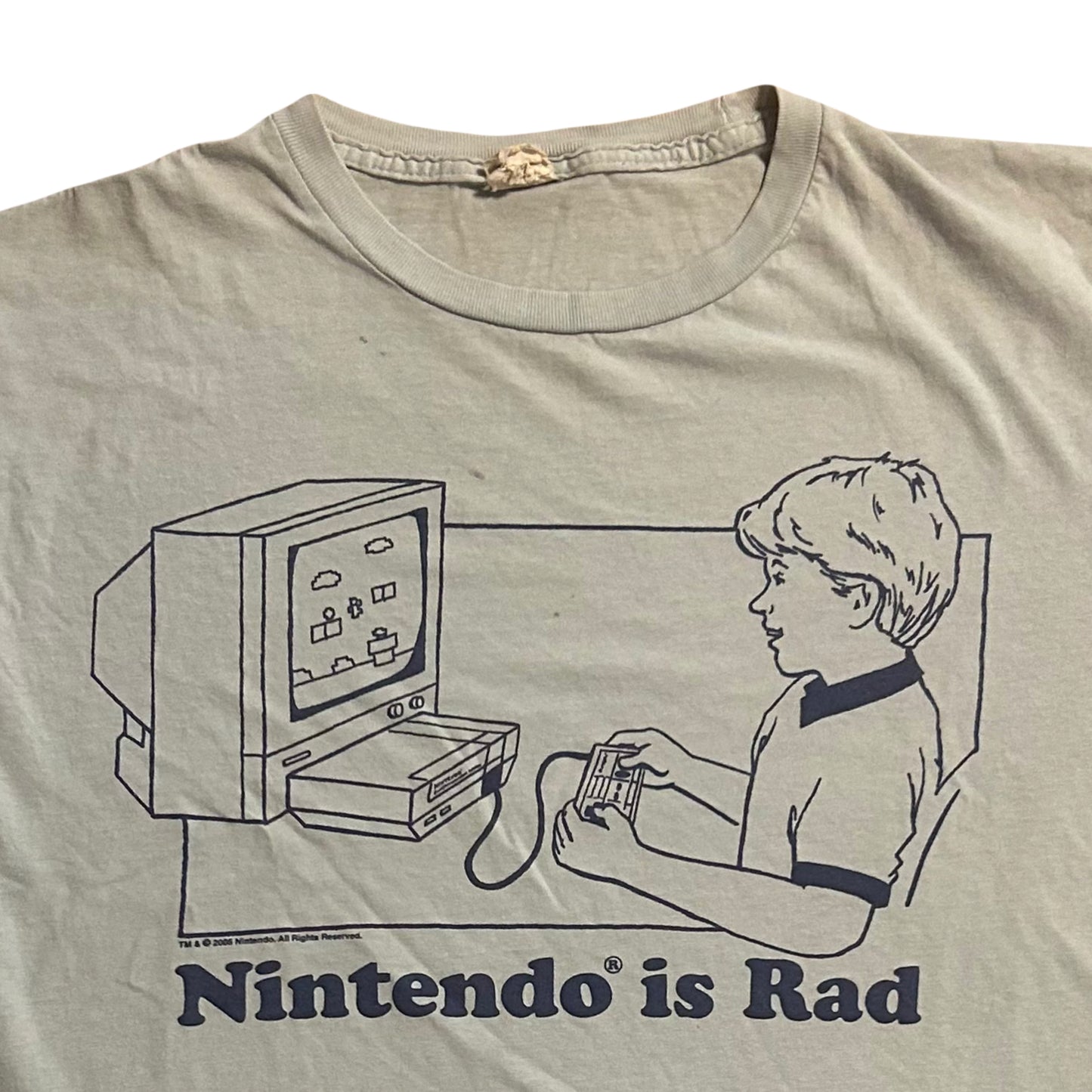 2005 Nintendo is Rad Bay Island Tshirt - Medium - 20” x 27”