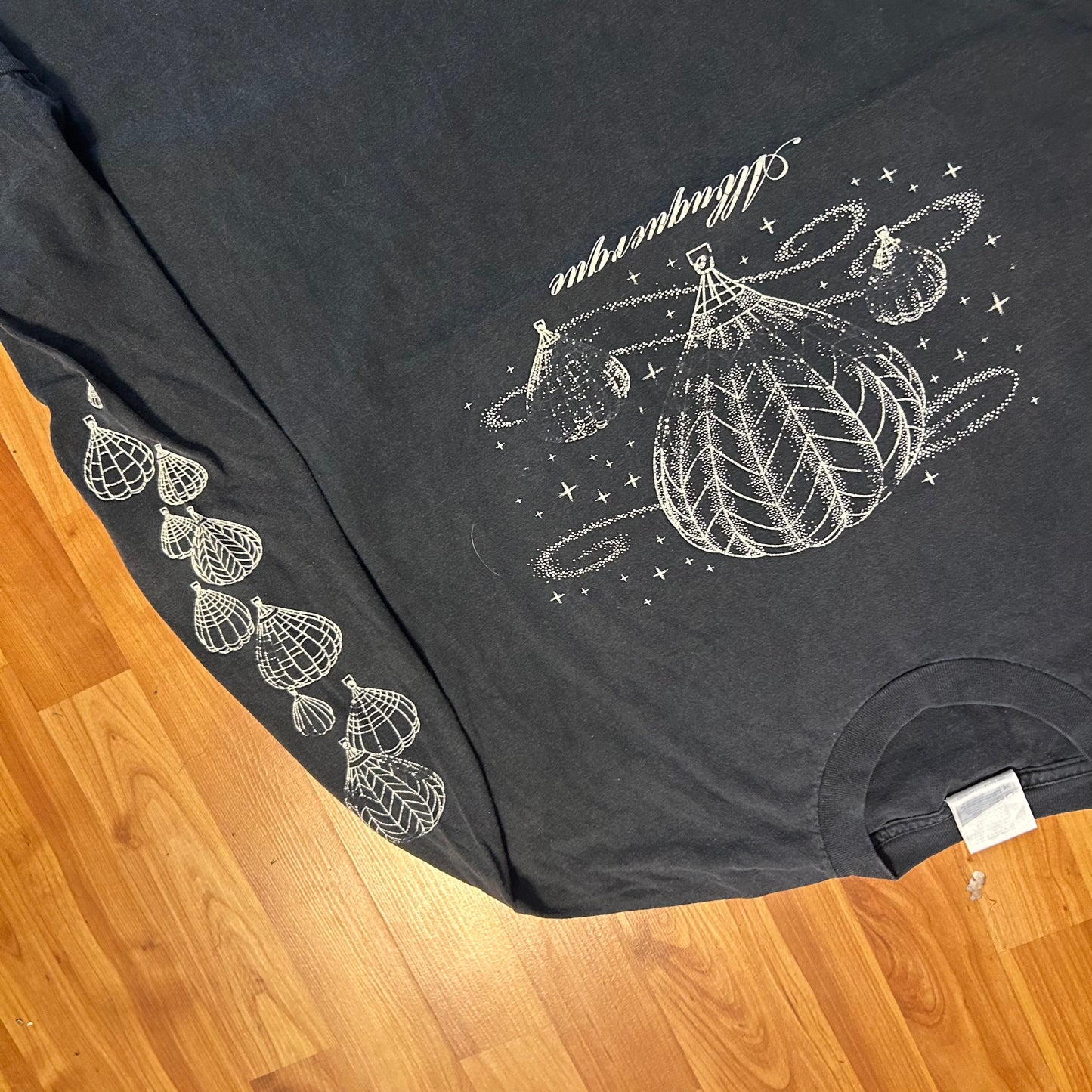 00's Alstyle Black Albuquerque Hot Air Balloon Longsleeve Shirt - Large - 22" x 29.5"