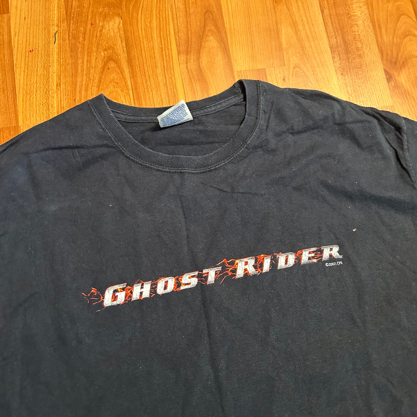00's Hanes Ghost Rider Movie Promo Black Tshirt - Large - 22.5" x 31"