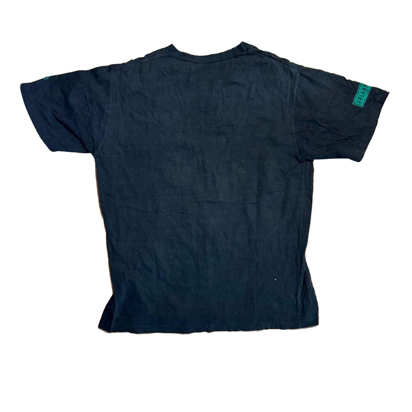 80/90's Zooloo Kalahari Black Tribal Print Tshirt - Medium - 21.5" x 28.5"