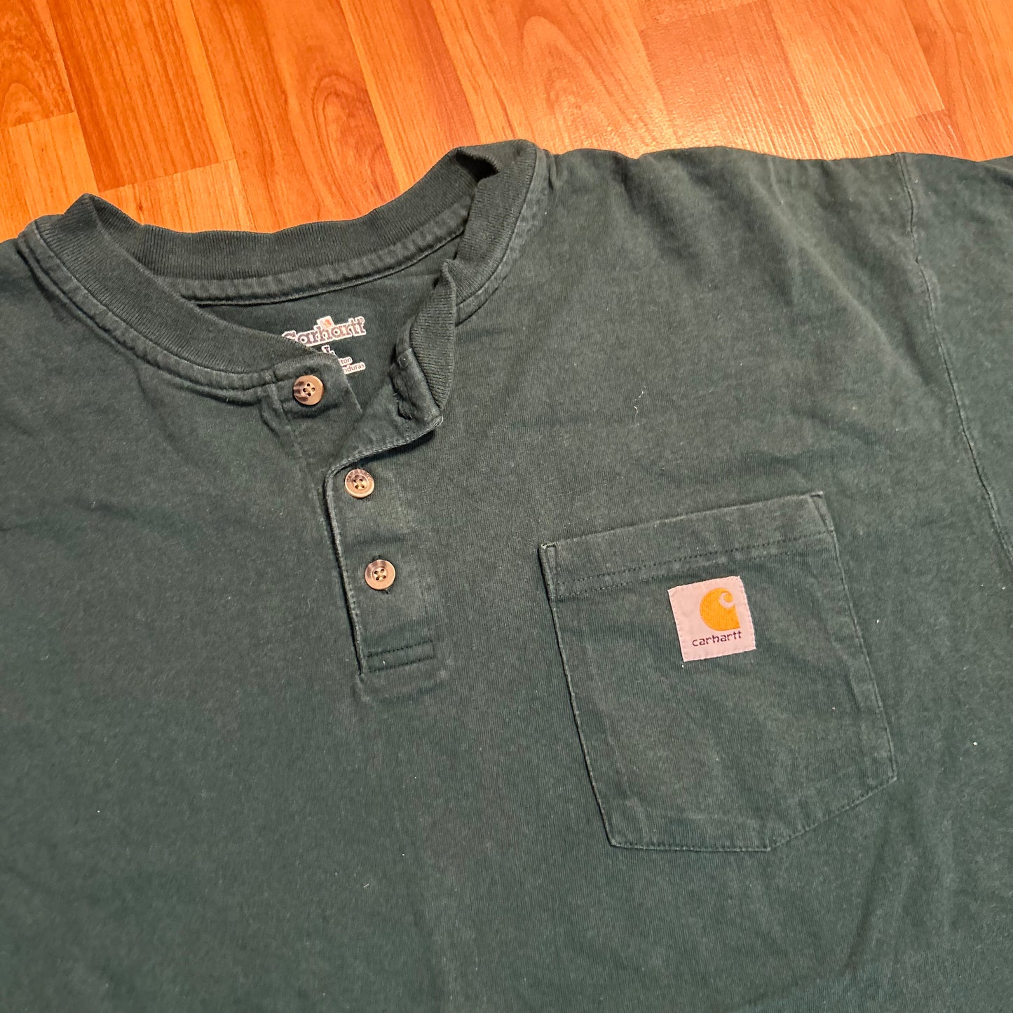 Carphartt Carhartt Green Quarter Button Up Pocket Tshirt - XLarge - 24" x 29"