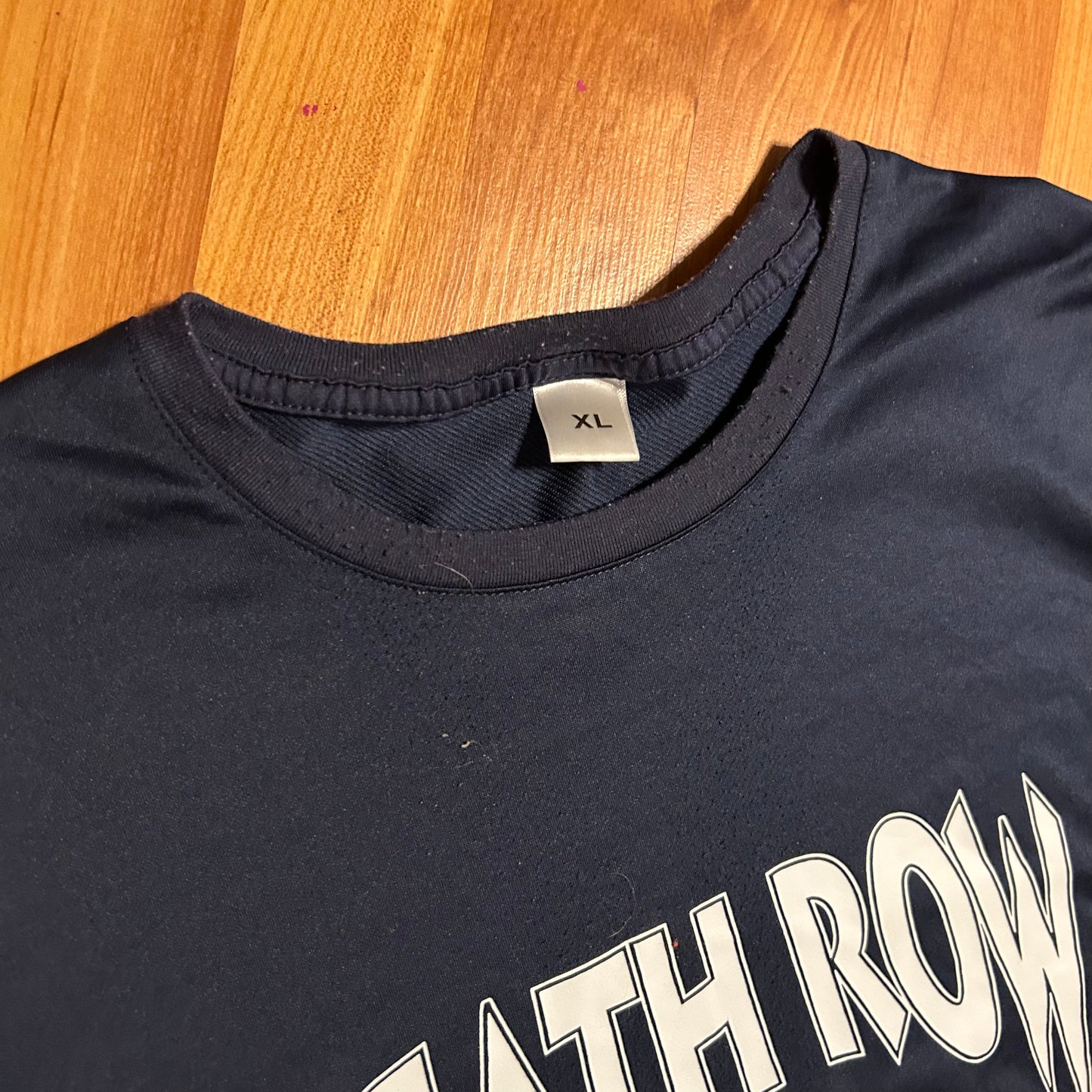 Death Row Records Polyester Navy Blue Tshirt - XLarge - 24" x 30"