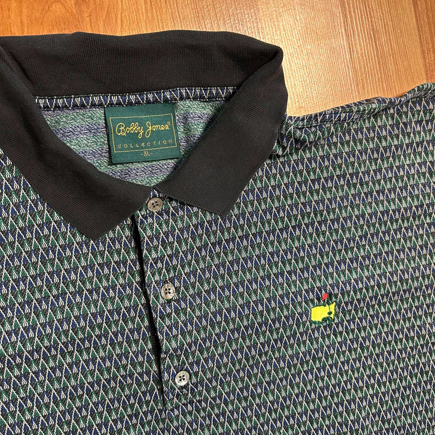 Bobby Jones Masters Golf Polo Collared Multicolor Green Blue Shirt - XLarge - 24" x 30"
