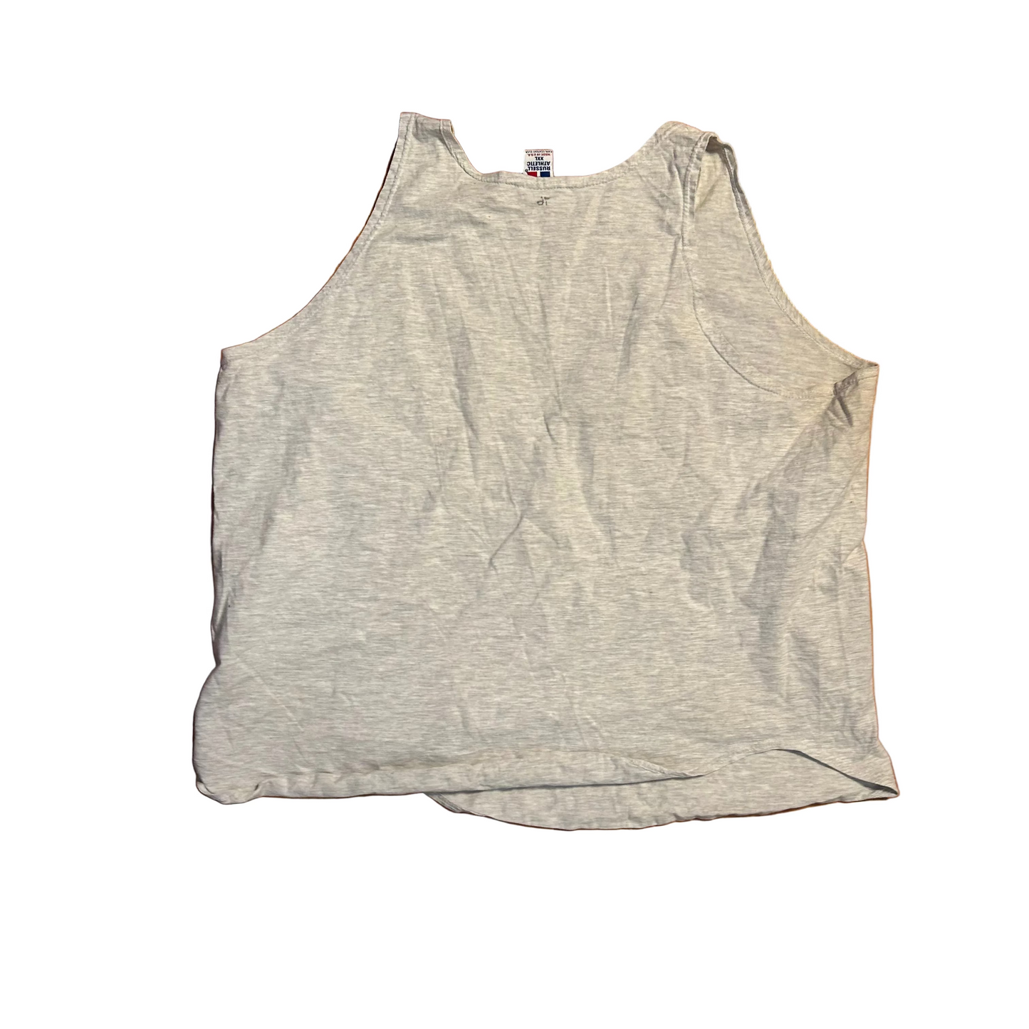 90's Russell Athletics Speed Power Strength Orange Pride Grey Tank Top Shirt - XLarge - 24.5" x 26"