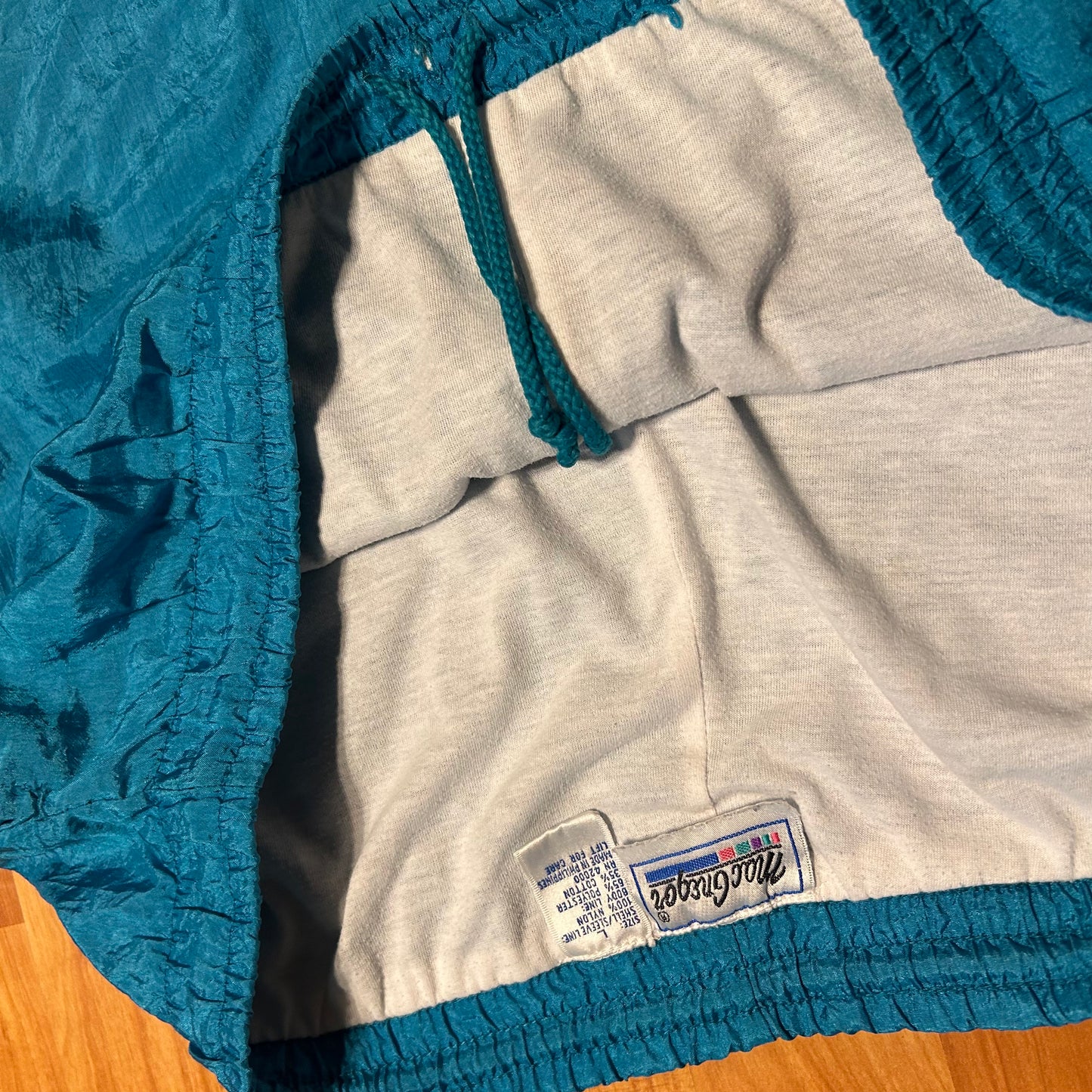 90's Mac Gregor Teal Blue Nylon Swishy Pants - Tagged L - 38" x 29"