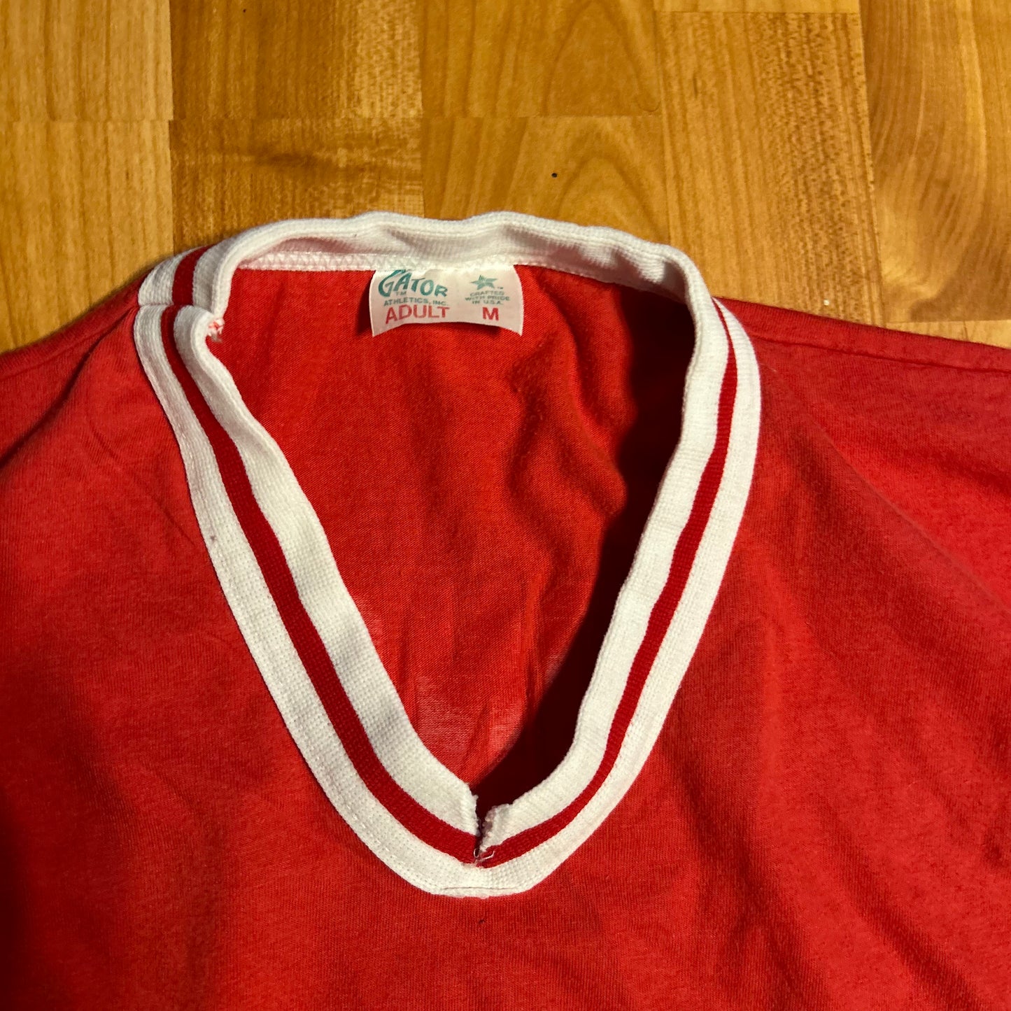 80's Coca Cola Red Ringer VNeck Tshirt - Small - 19" x 25"