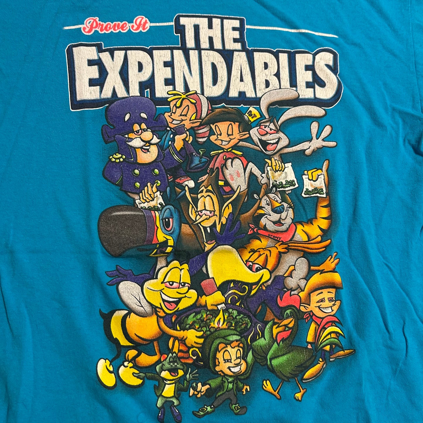 Anvil The Expendables Kellogg's Weed Blue Parody Tshirt - Medium - 21" x 26.5"