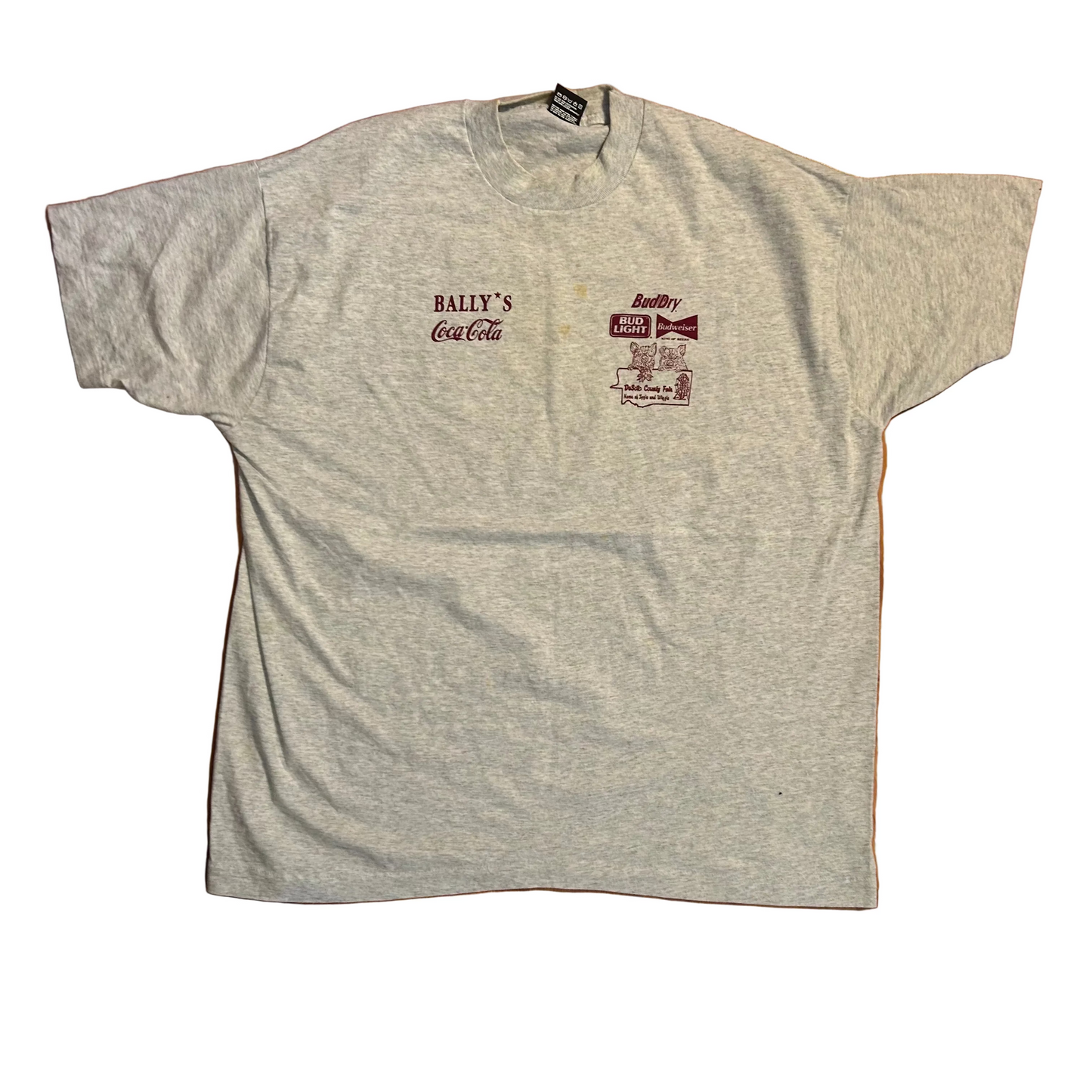 90's Best I Heart BBQ County Fair Grey Tshirt - XLarge - 24.5" x 30"