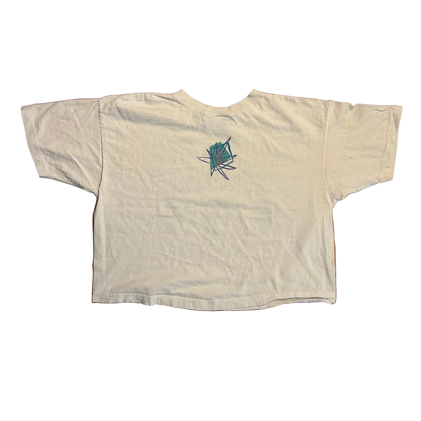 90's Reebok Crop Top White Tshirt - Medium - 21.5" x 19.5"