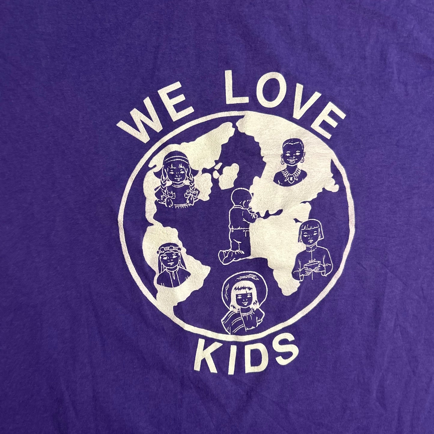 90's We Love Kids Purple Tshirt - Large - 22" x 28.5"