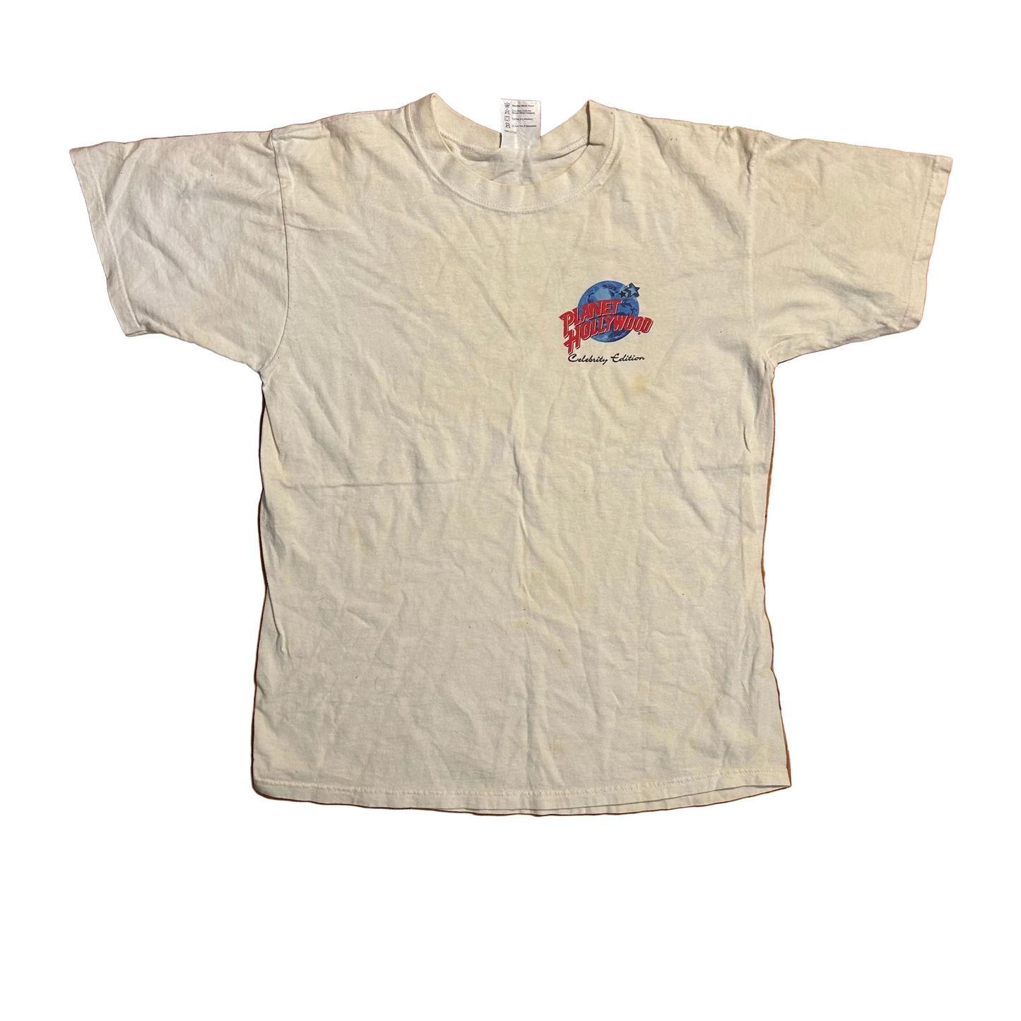 90's Planet Hollywood Celebrity Edition White Tshirt - Medium - 20" x 27.5"