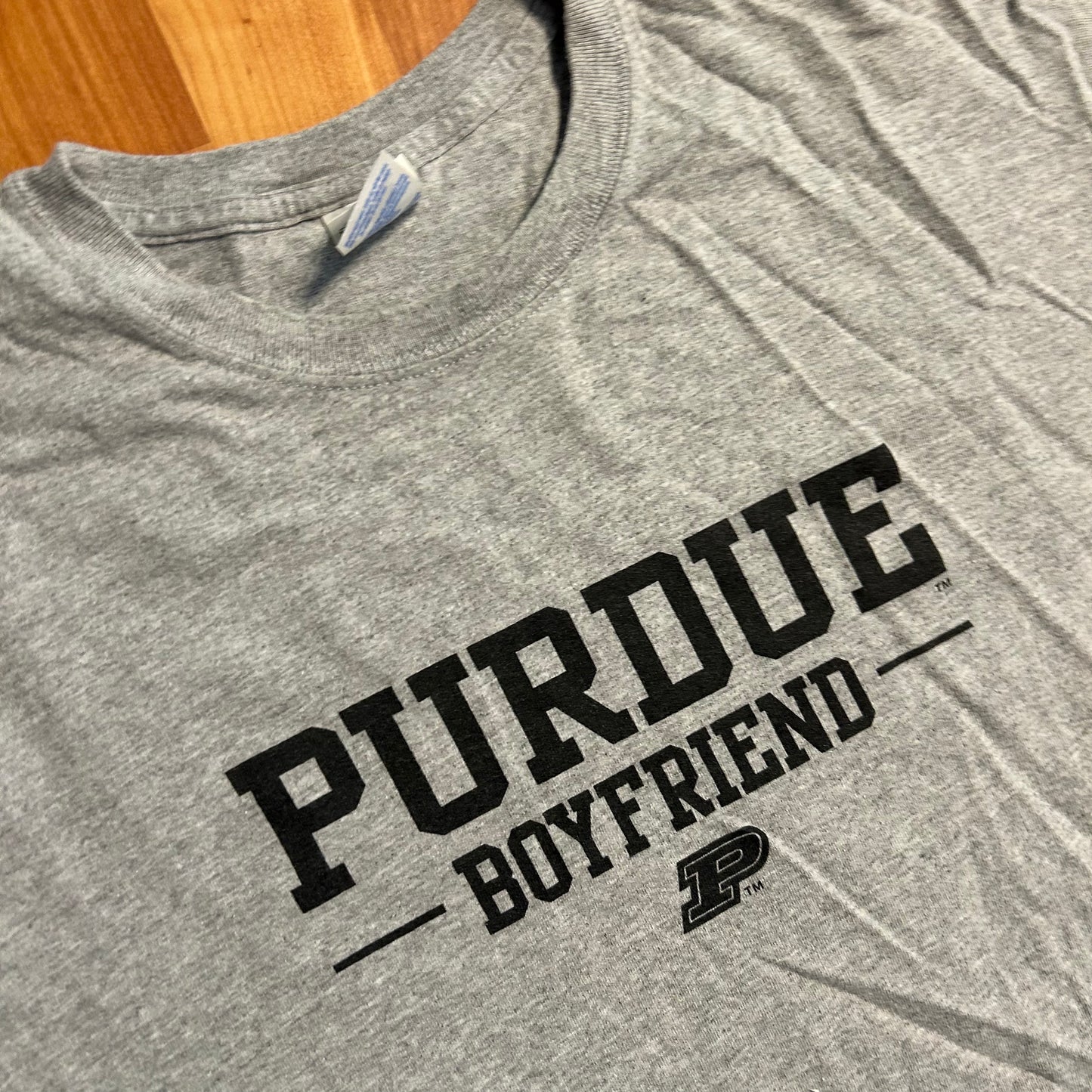 Purdue Boyfriend University Boilermaker Grey Tshirt - Medium - 21" x 29"