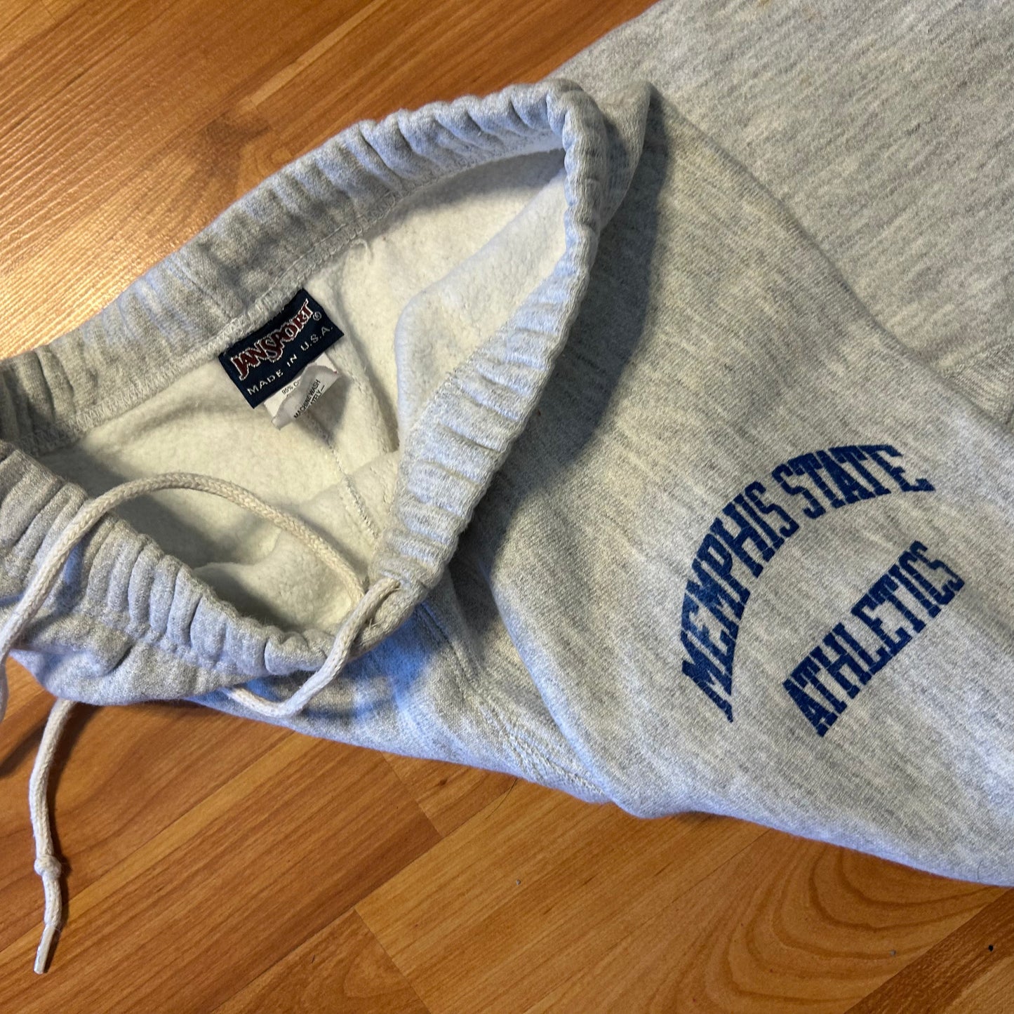 80/90's Jansport Memphis State Athletics Grey Reverse Weave Sweatpants - 24" x 32"