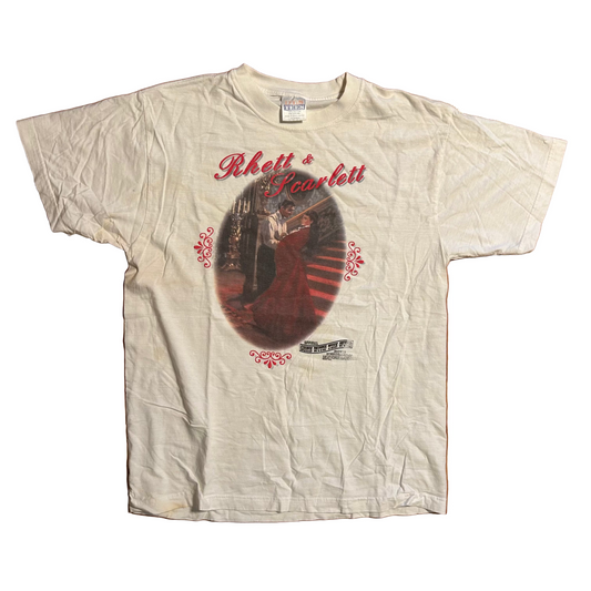 90's Gone With The Wind Rhett and Scarlett Married White Tshirt - Medium - 20" x 28.5"
