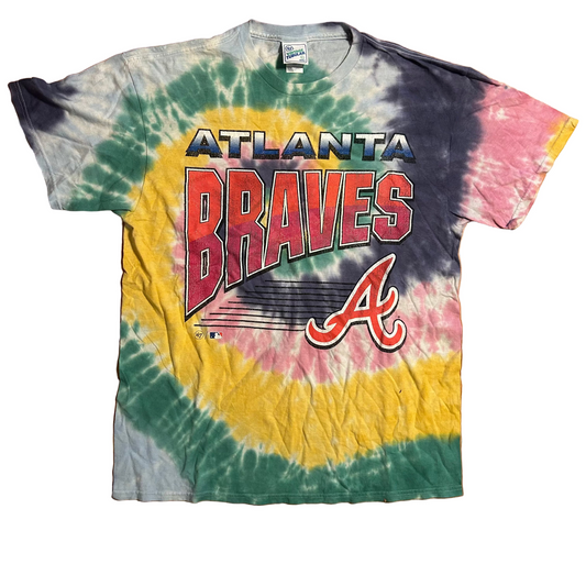 Vintage Tubular Atlanta Braves MLB Tie Dye Tshirt - Medium - 20" x 27.5"